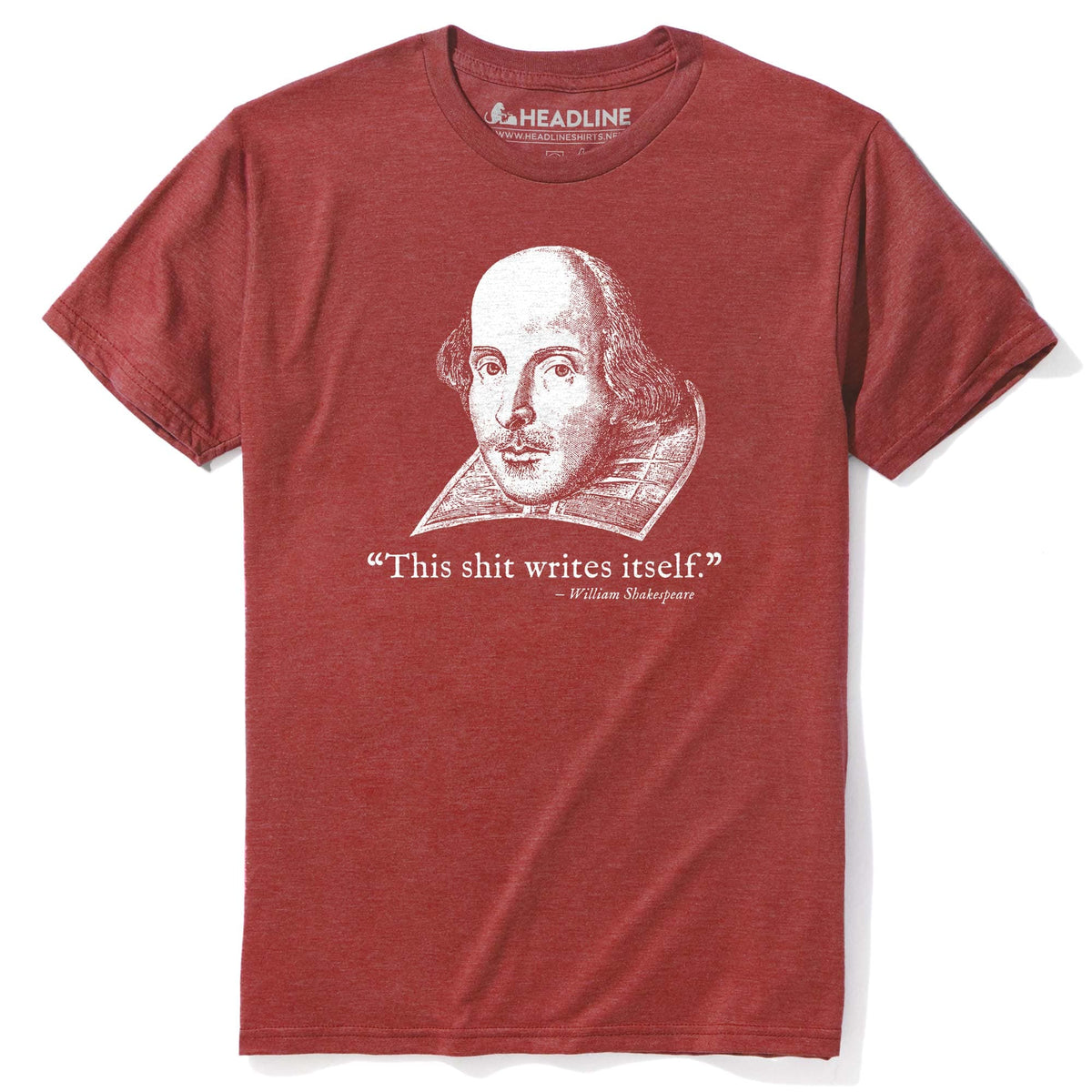 Men&#39;s This Shit Writes Itself Funny Graphic T-Shirt | Vintage Shakespeare Quote Tee | Solid Threads