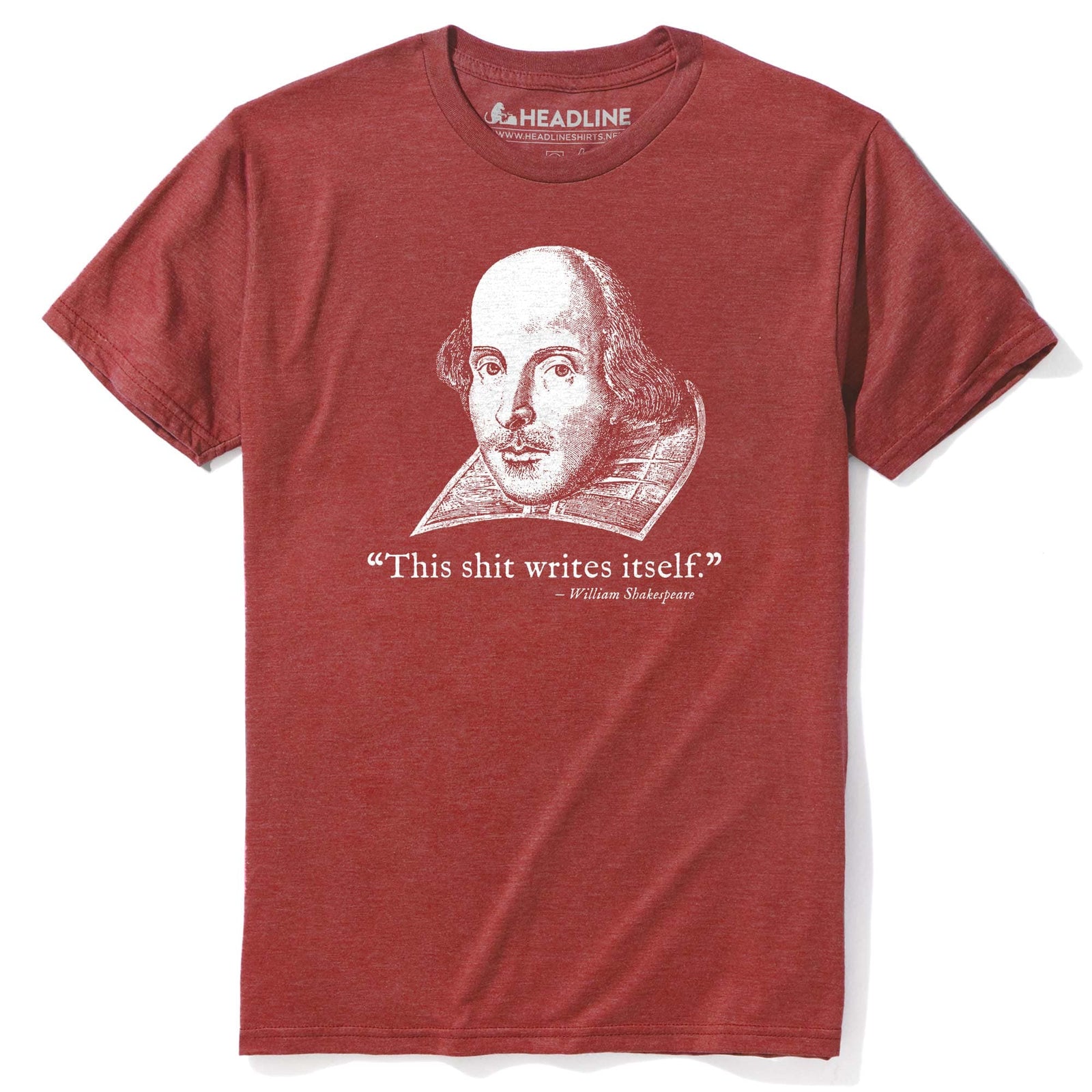 Men's This Shit Writes Itself Funny Graphic T-Shirt | Vintage Shakespeare Quote Tee | Solid Threads
