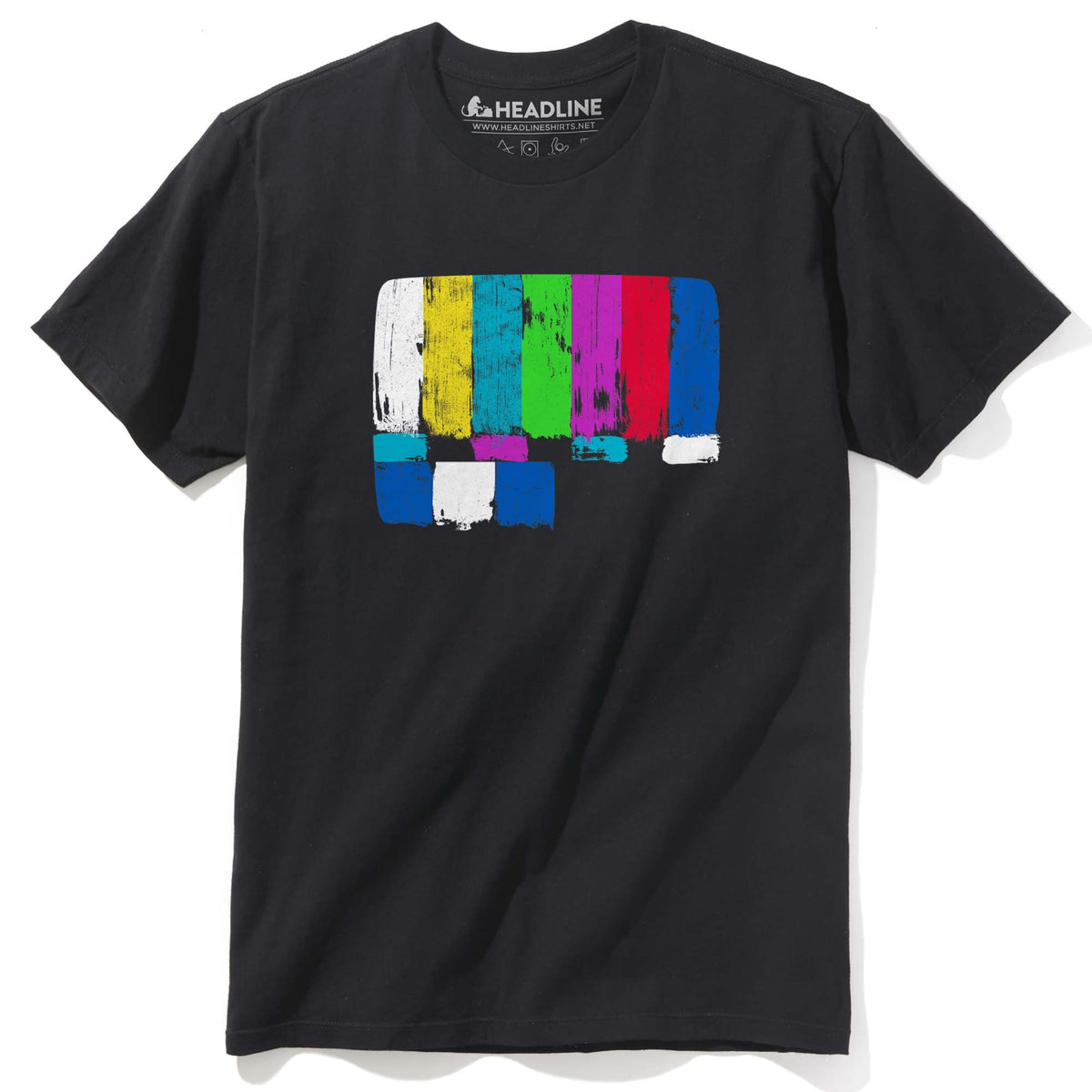 Men&#39;s Emergency Broadcast Cool Graphic T-Shirt | Designer Tv Signal  Tee | Solid Threads