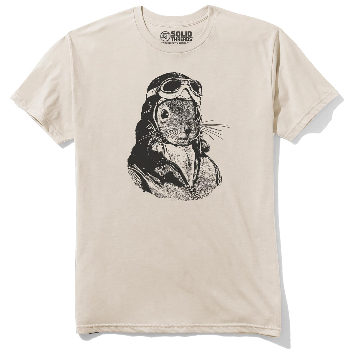 Flying Squirrel Funny Staple T-shirt in Natural - Front View