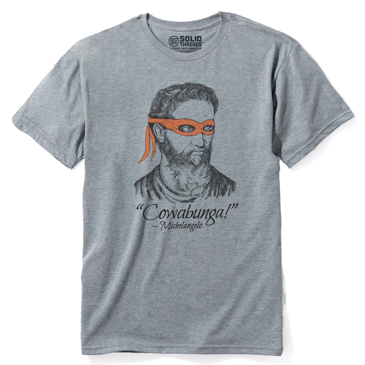 Michelangelo Cool Staple T-shirt in Ash Heather - Front View