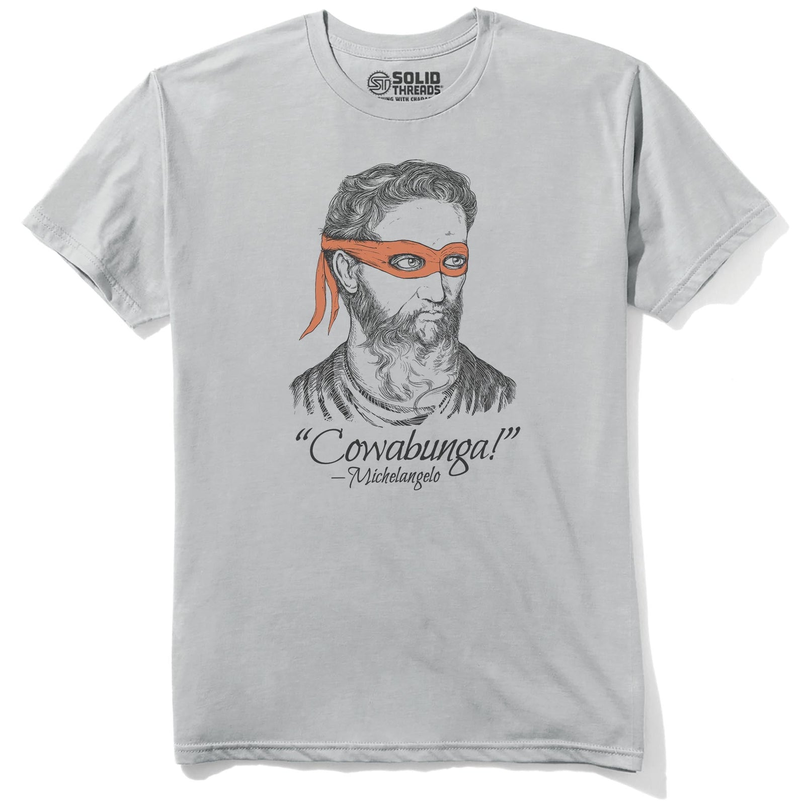 Michelangelo Cool Staple T-shirt in Silver - Front View
