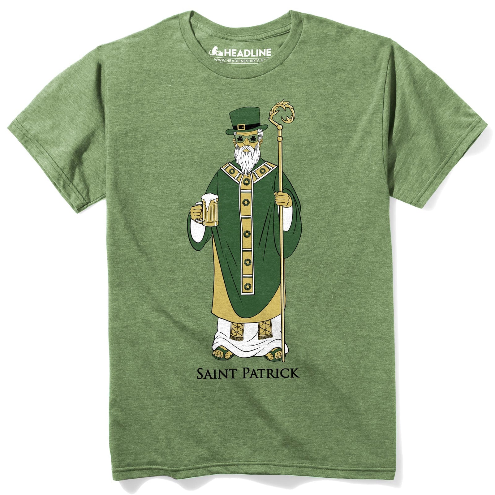 Men's Saint-Patrick Funny Graphic T-Shirt | Vintage Paddy'S Day Parody Tee | Solid Threads