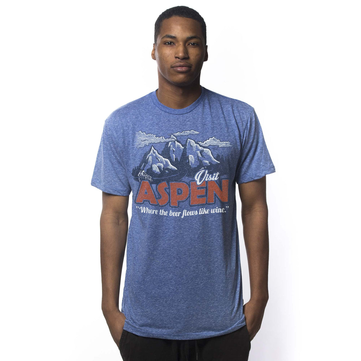 Men's Aspen Vintage Graphic T-Shirt | Cool Dumber Beer  Tee On Model | Solid Threads