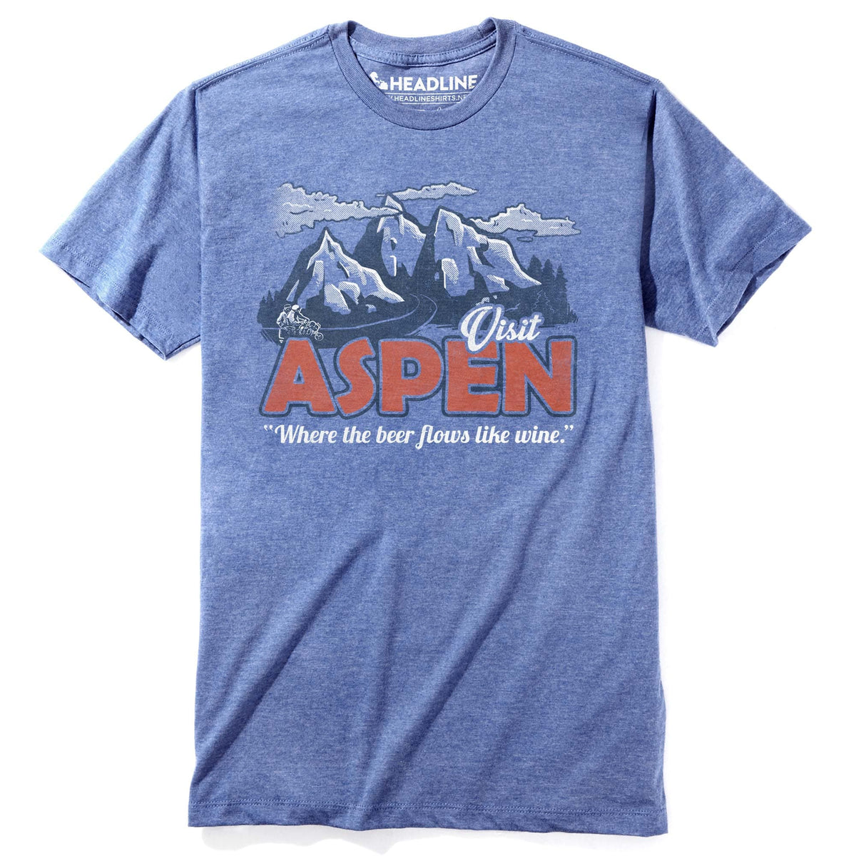 Men&#39;s Aspen Vintage Graphic T-Shirt | Cool Dumber Beer  Tee | Solid Threads