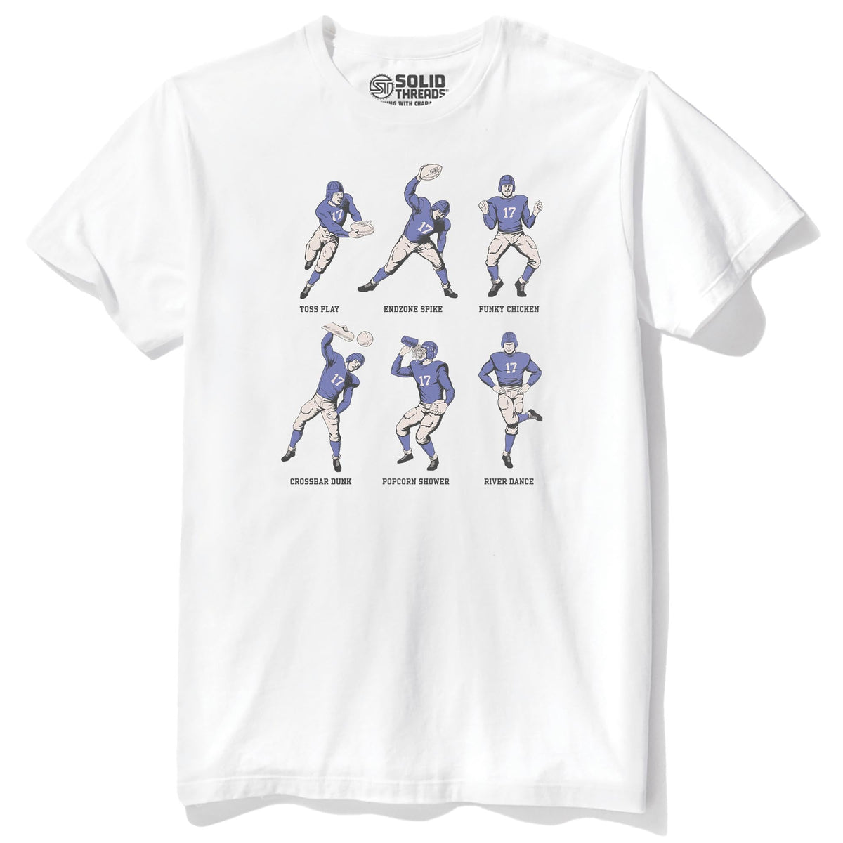 Football Fundamentals Funny Staple T-shirt in White - Front View