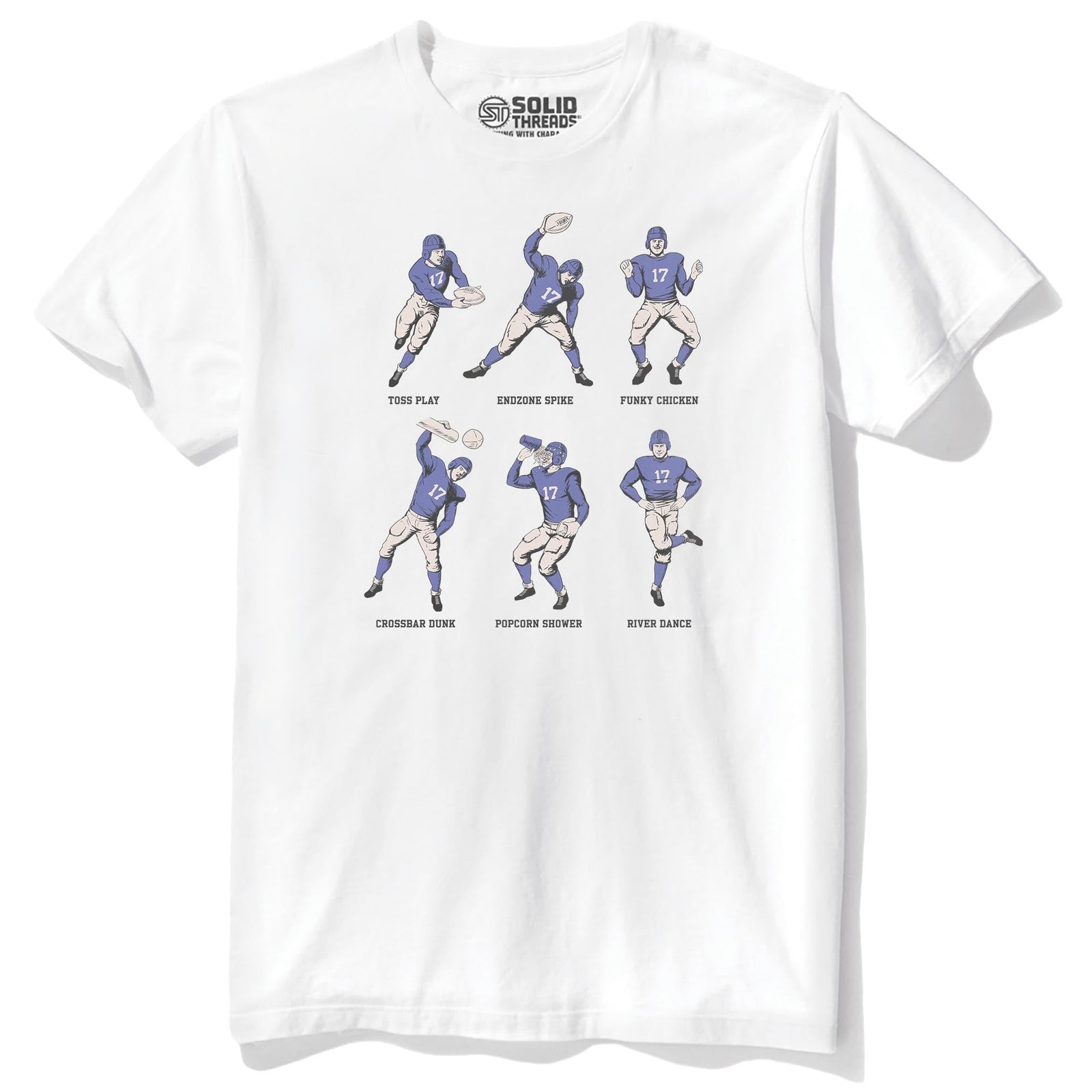 Football Fundamentals Funny Staple T-shirt in White - Front View