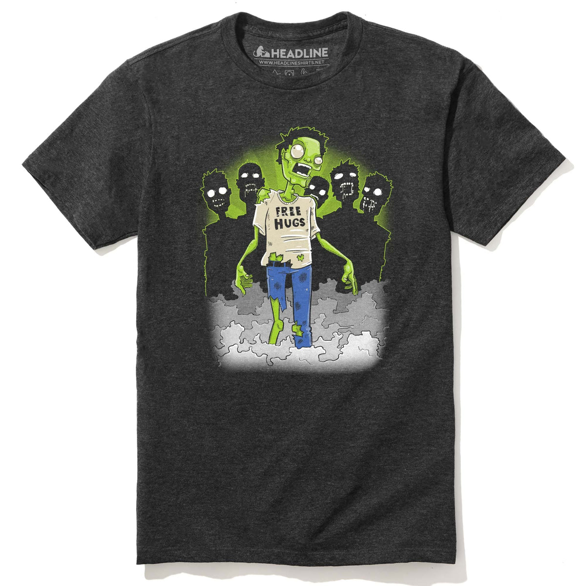 Free Hugs Funny Graphic T-Shirt | Cool Zombie Halloween Pun Tee | Solid Threads