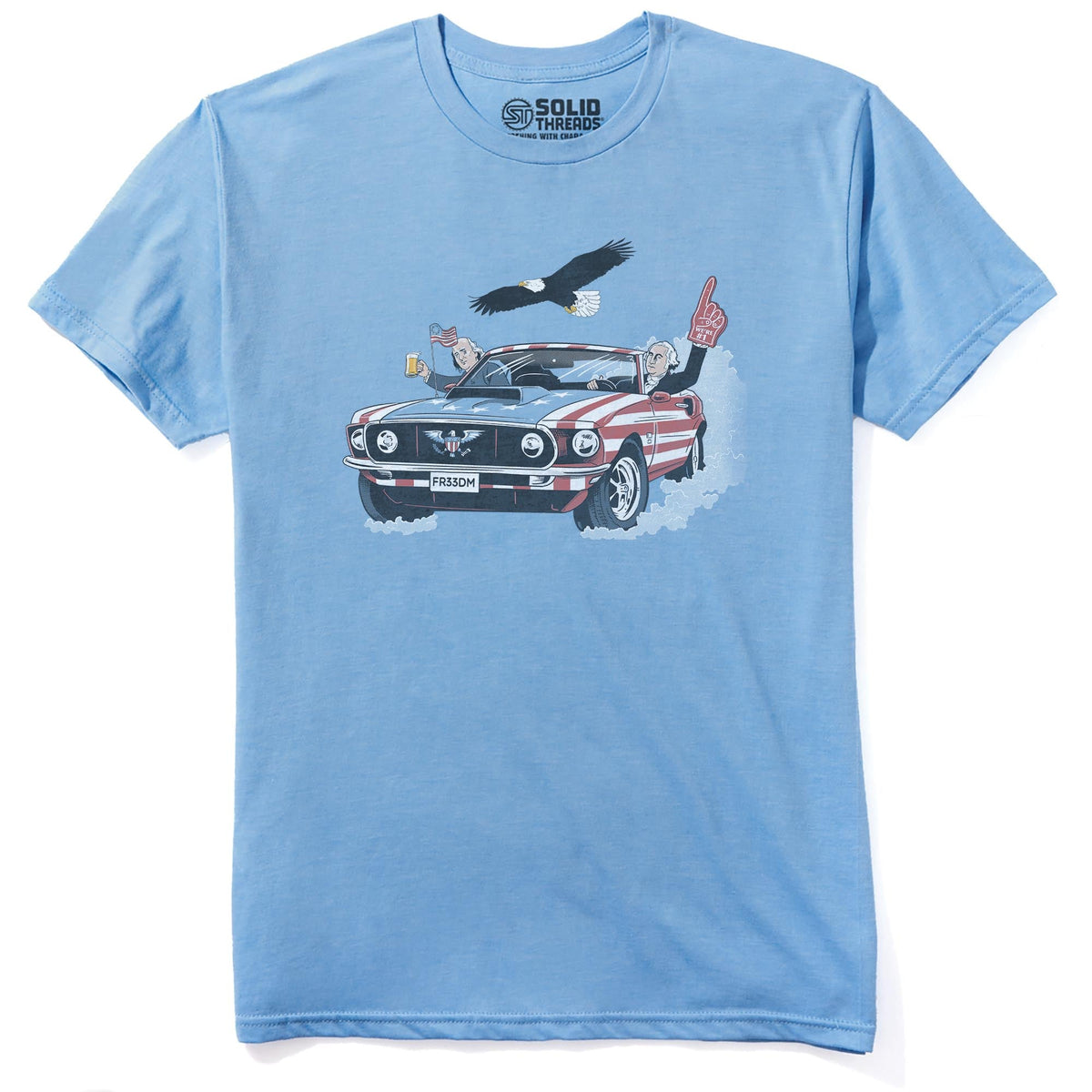 Usa! Usa! Usa! Funny Staple T-shirt in Light Blue Heather - Front View