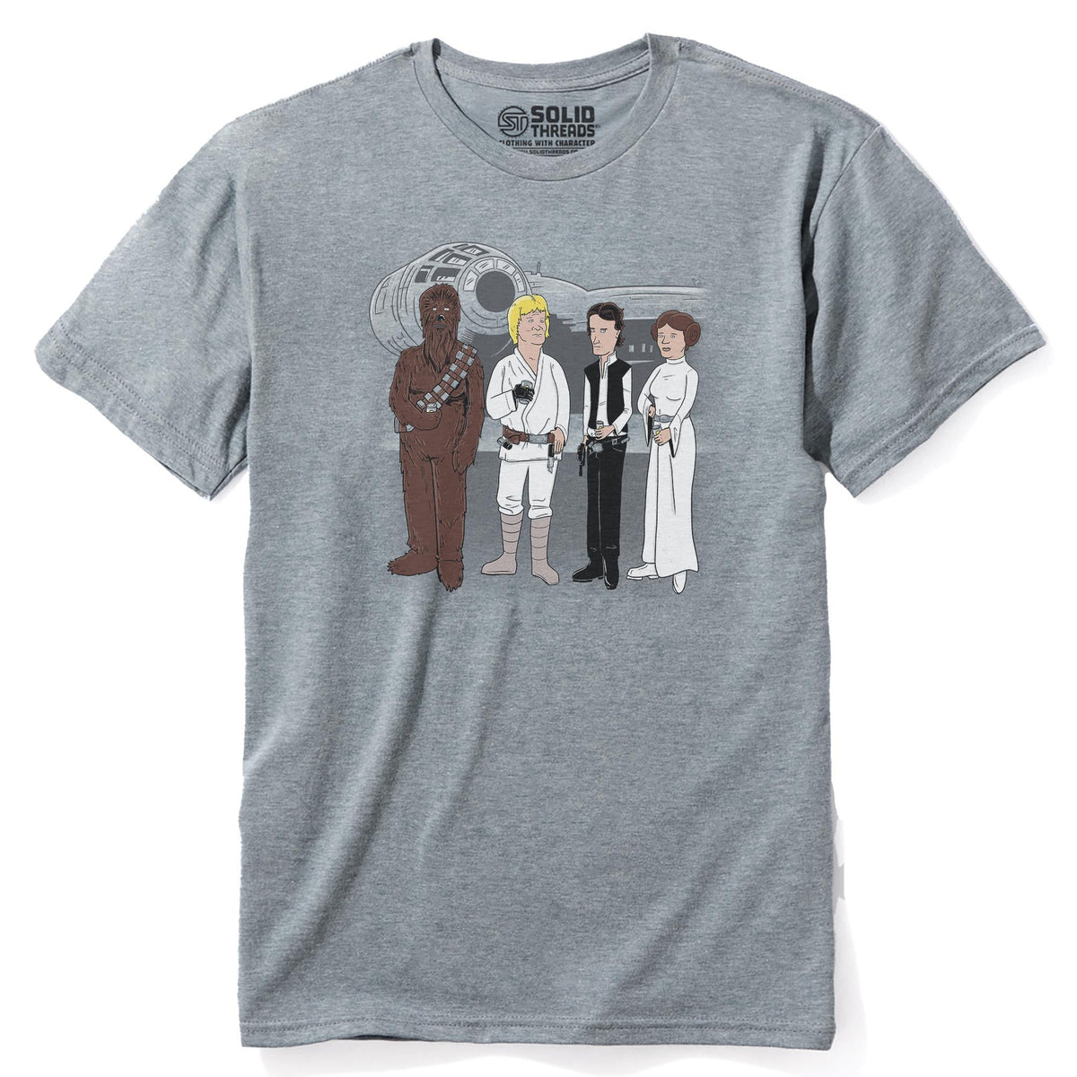 King Of The Galaxy Designer Staple T-shirt in Ash Heather - Front View