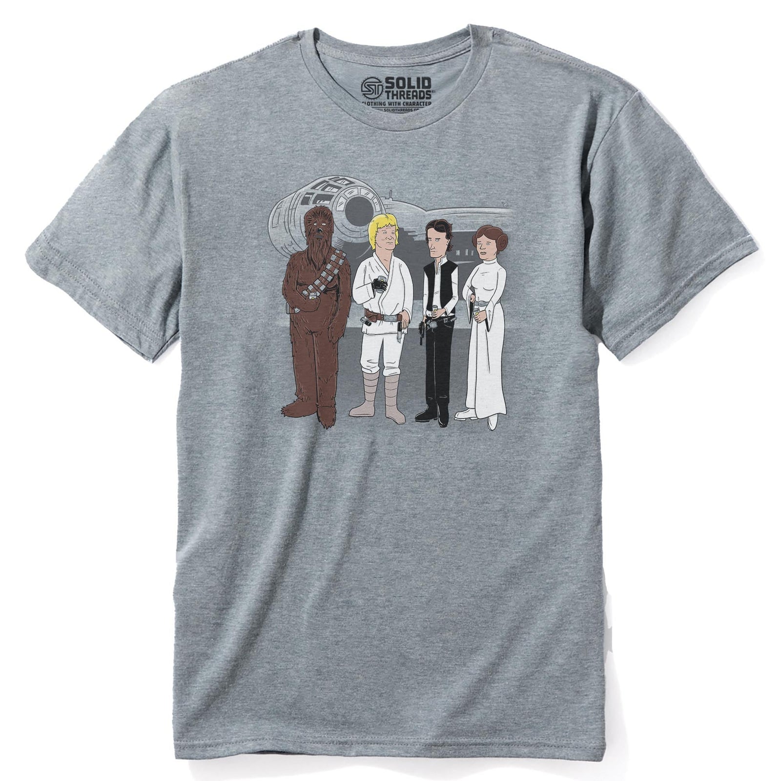 King Of The Galaxy Designer Staple T-shirt in Ash Heather - Front View