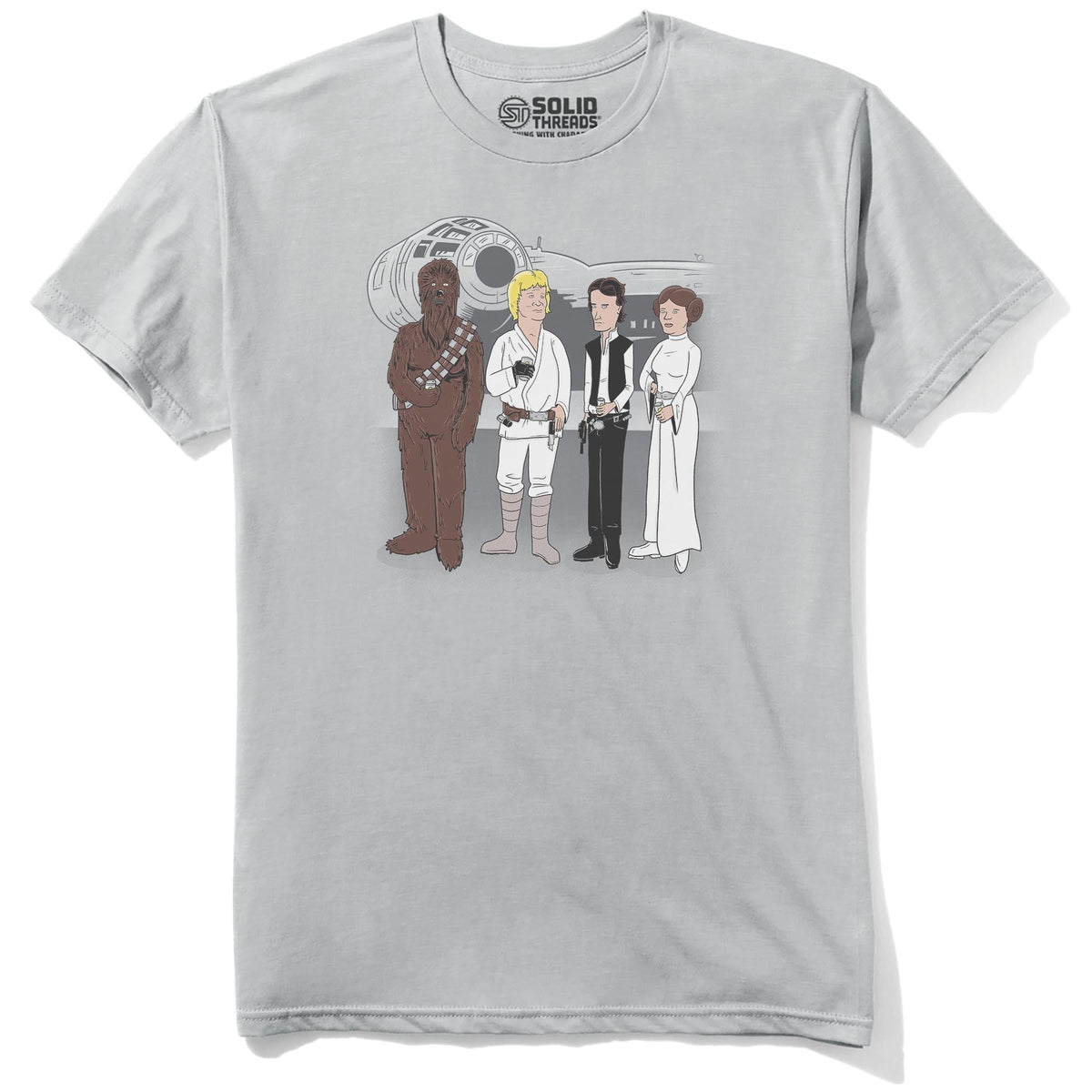 King Of The Galaxy Designer Staple T-shirt in Silver - Front View