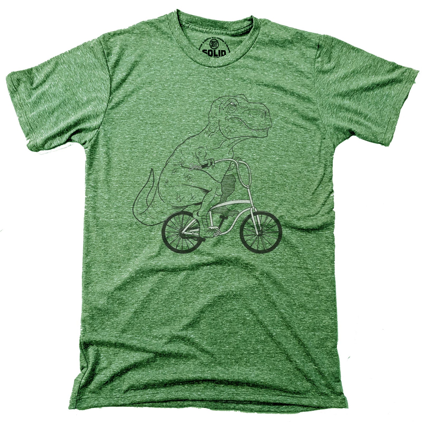 T-rex Beach Cruiser Vintage Signature T-shirt in Triblend Kelly - Front View