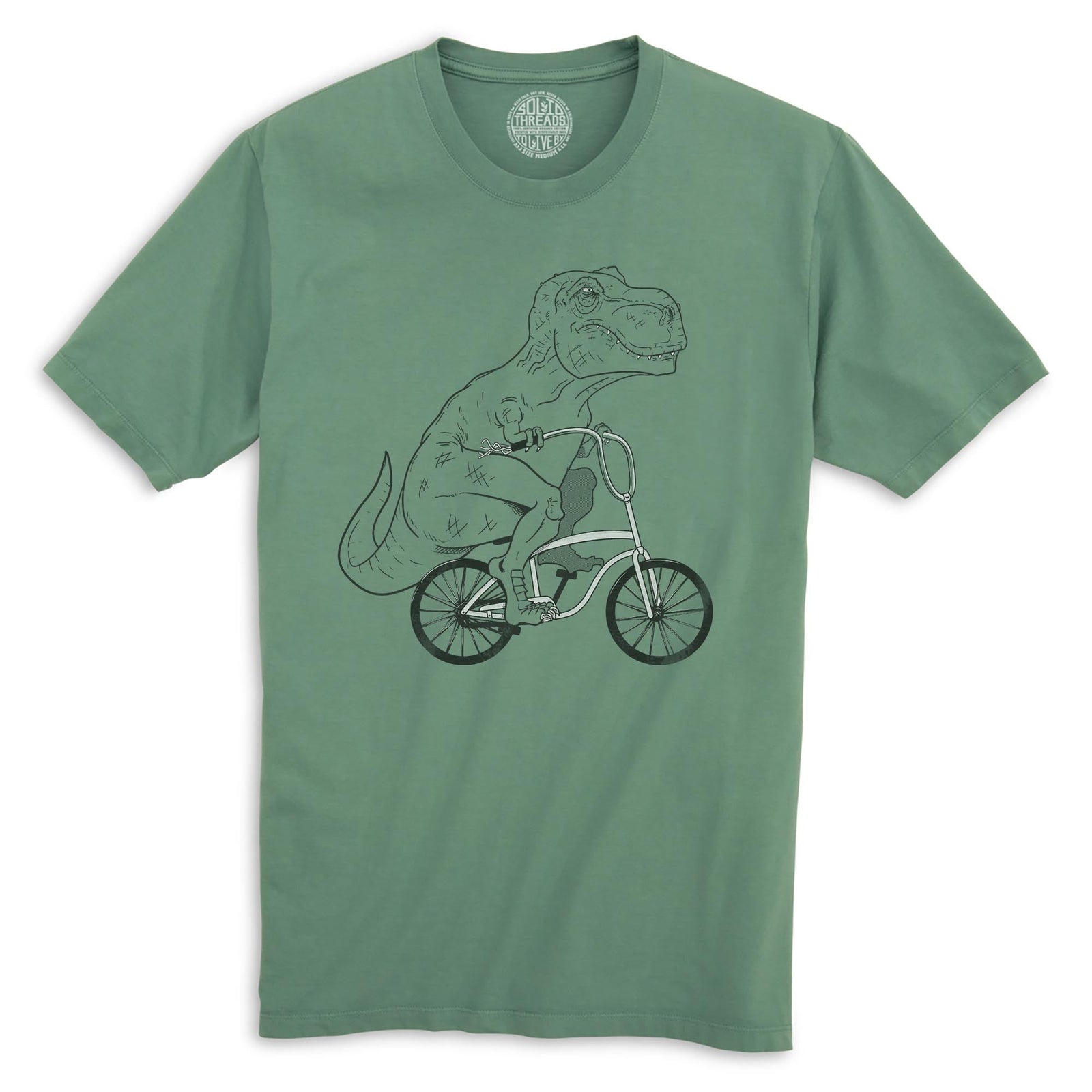 T-rex Beach Cruiser Vintage Organic T-shirt in Pine - Front View