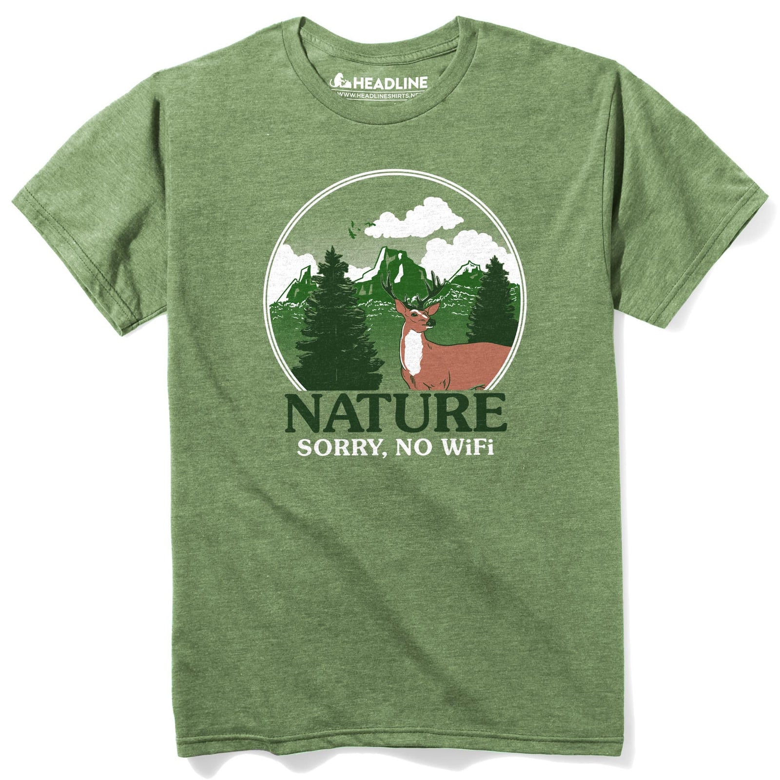 Sorry, No Wifi Vintage Usa-Made Signature T-Shirt in Triblend Kelly - Front View