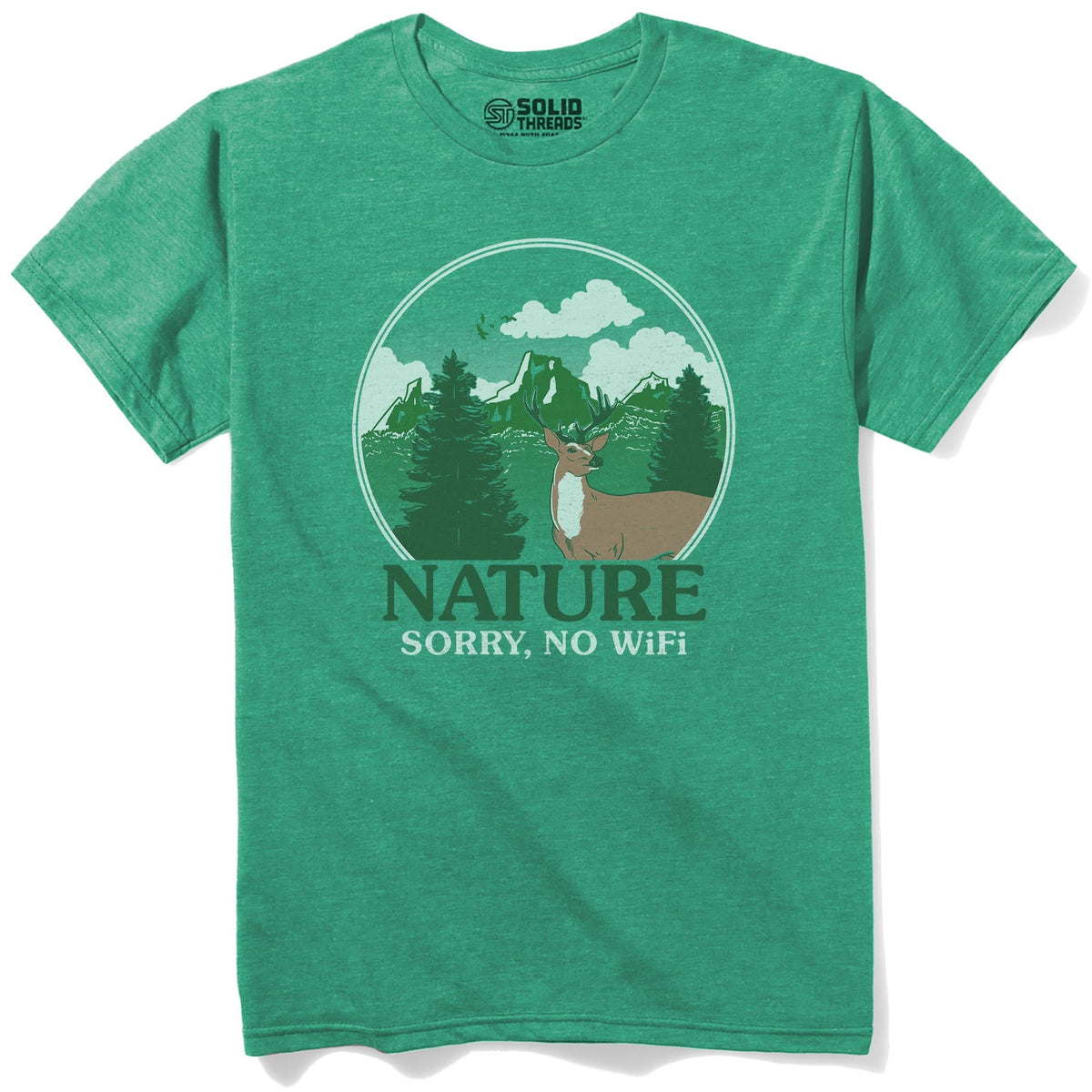 Sorry, No Wifi Vintage Staple T-shirt in Kelly Heather - Front View