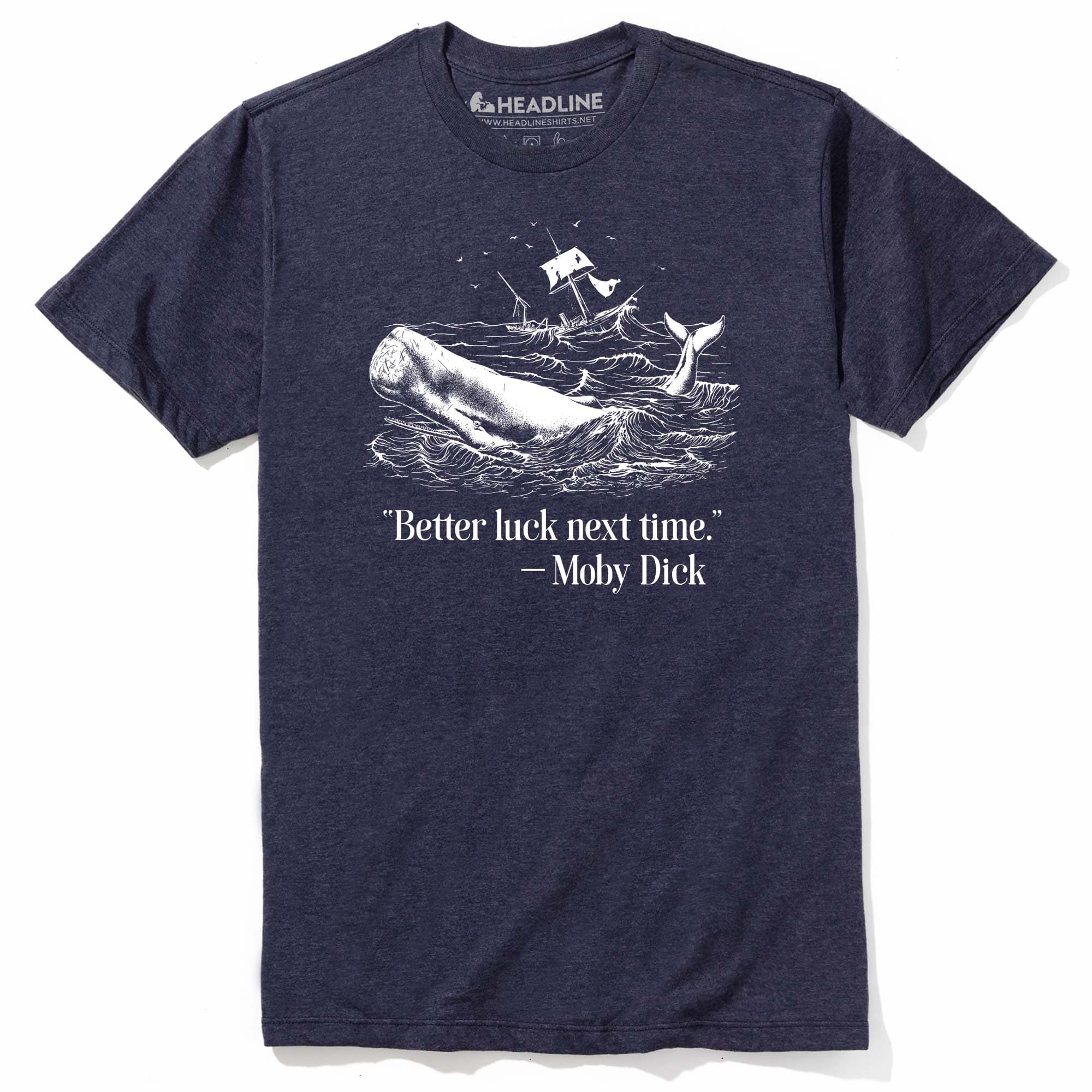 Men's Moby Dick Designer Sailing Book Graphic T-Shirt | Cool Whale Ahab Ocean Tee | Solid Threads