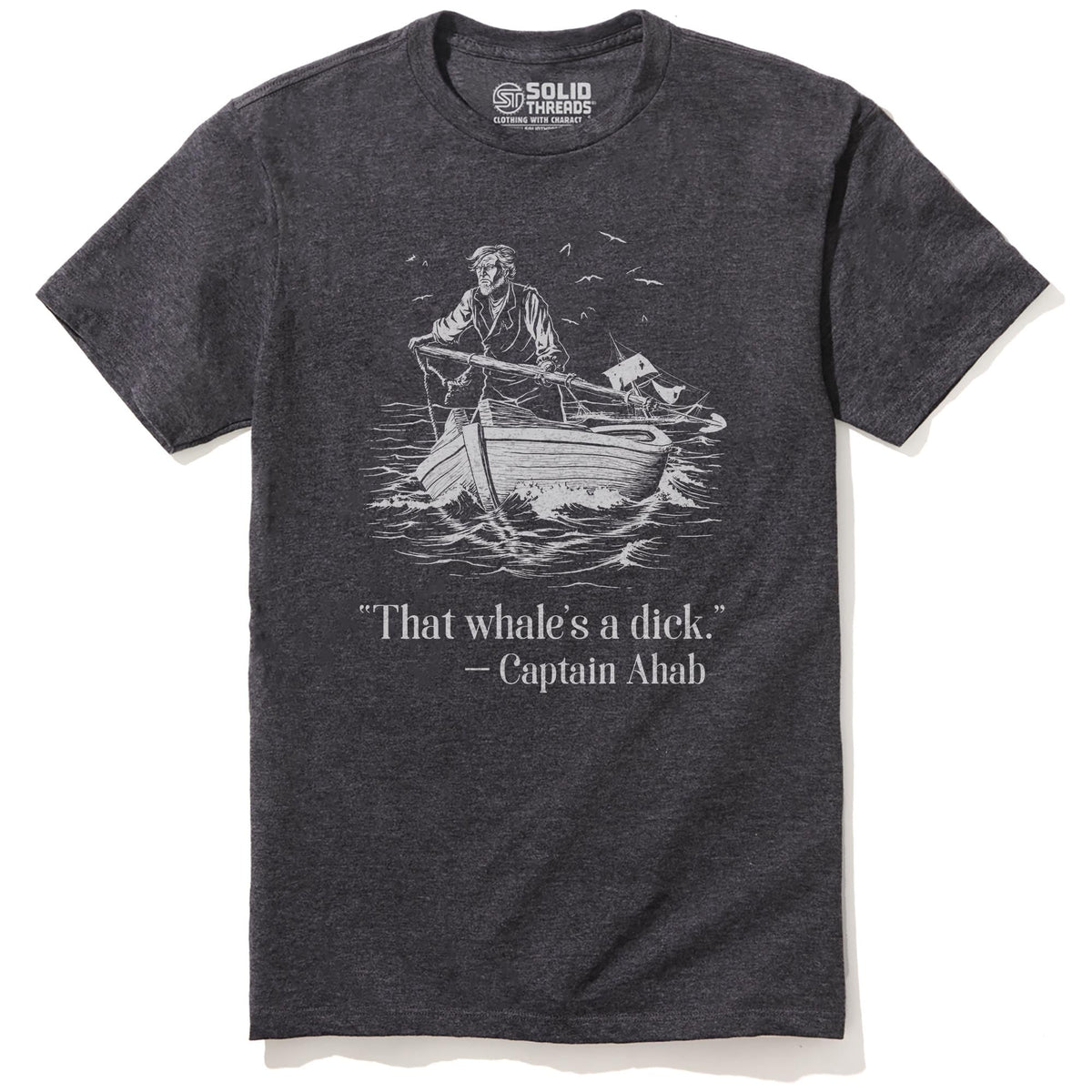 Captain Ahab Designer Staple T-shirt in Charcoal Heather - Front View