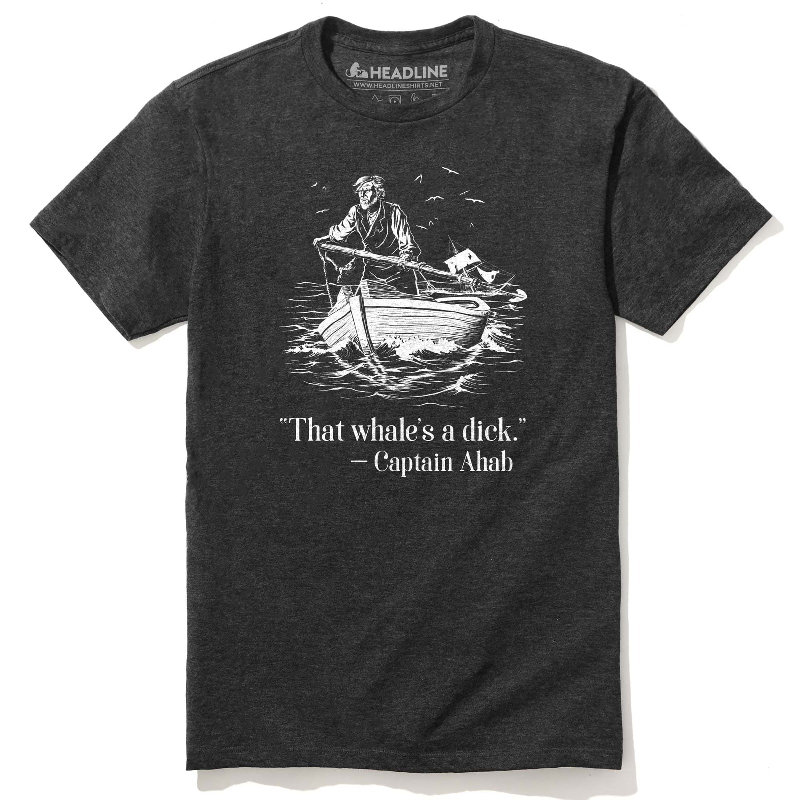 Men's Captain Ahab Designer Graphic T-Shirt | Funny Moby Dick  Tee | Solid Threads