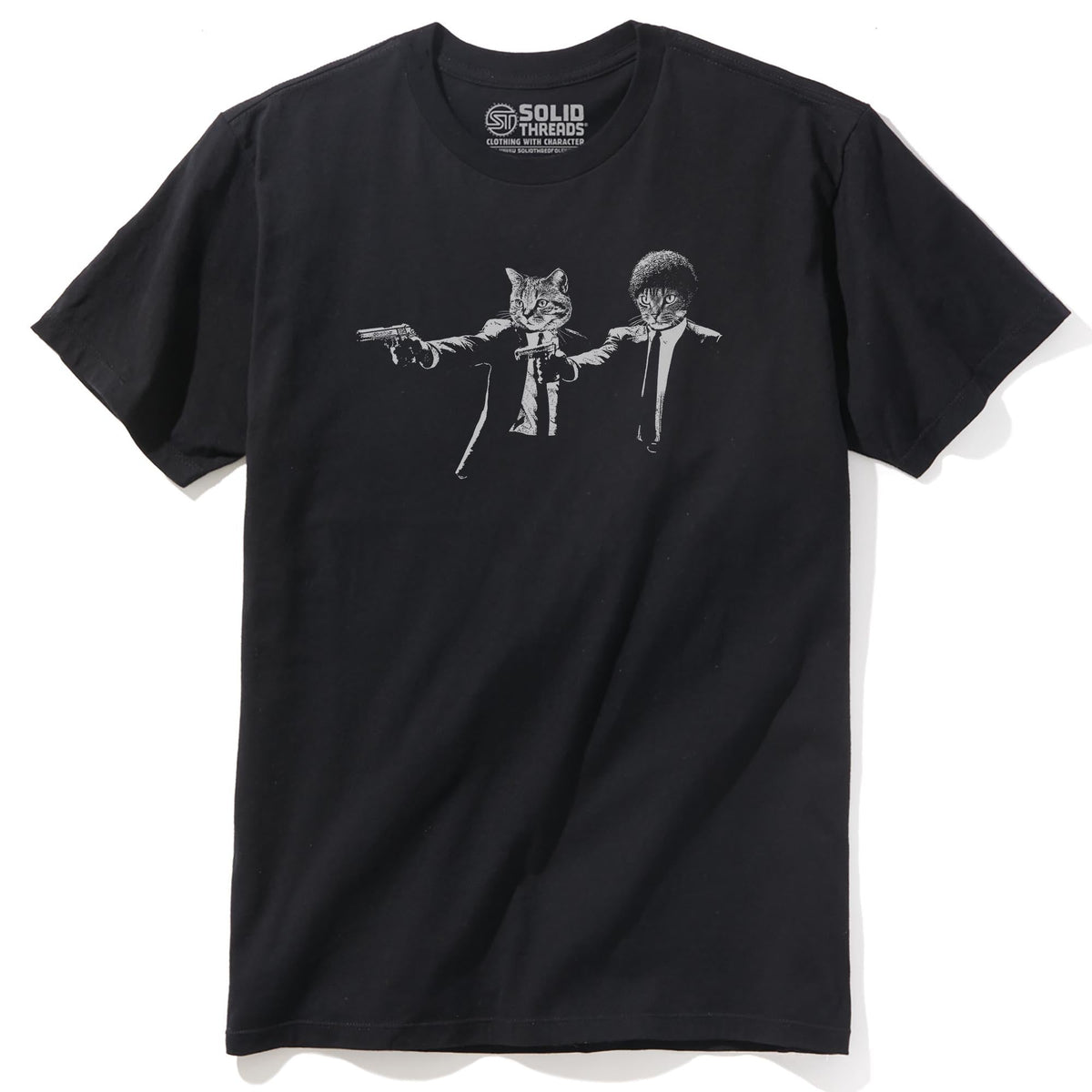 Pulp Felines Cool Staple T-shirt in Black - Front View