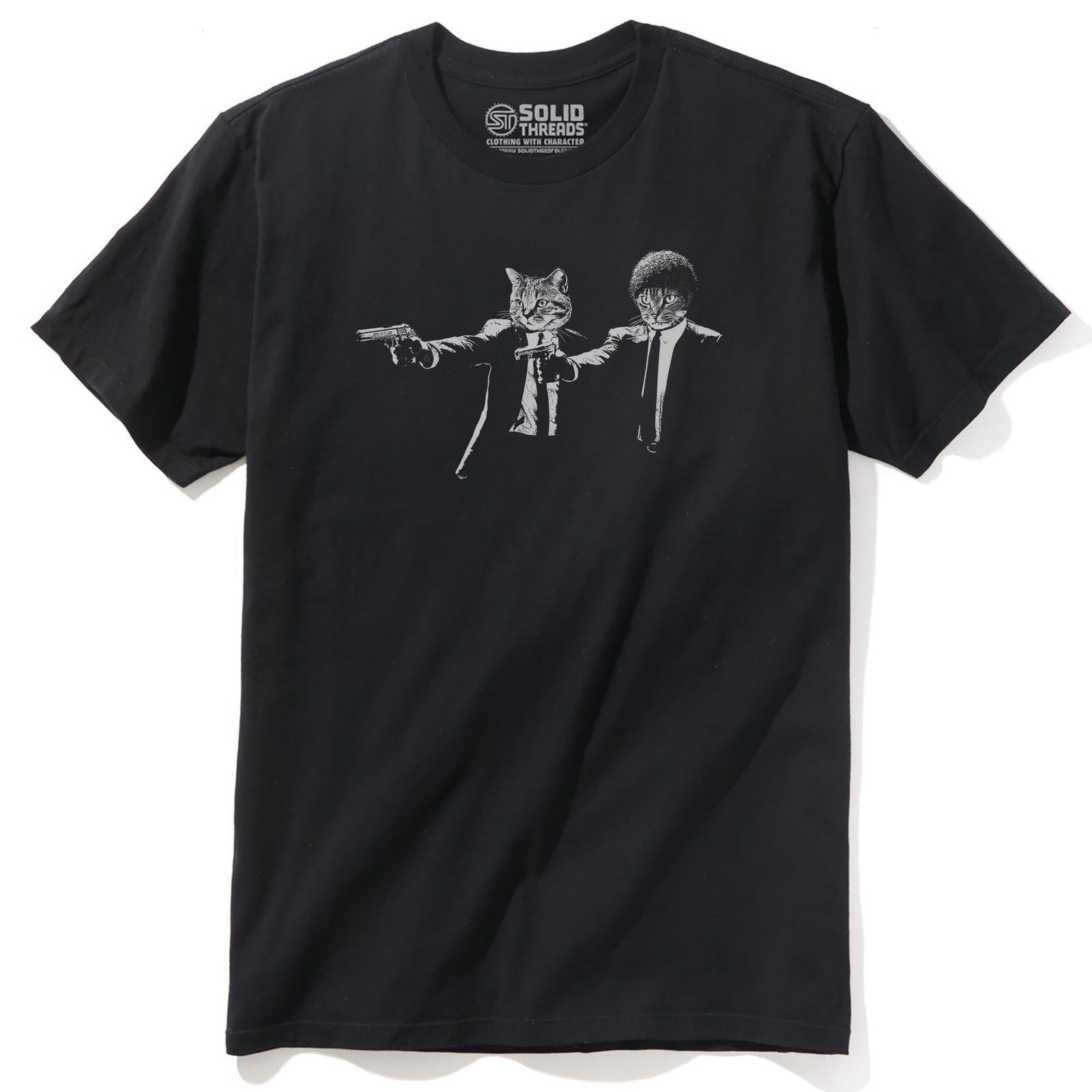 Pulp Felines Cool Staple T-shirt in Black - Front View