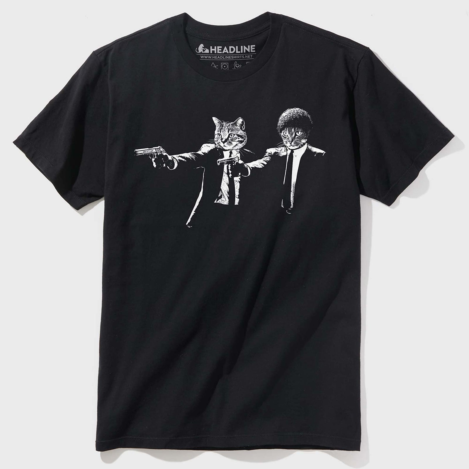 Men's Pulp Felines Cool Tarantino Movie Graphic T-Shirt | Vintage Cat Tee | Solid Threads