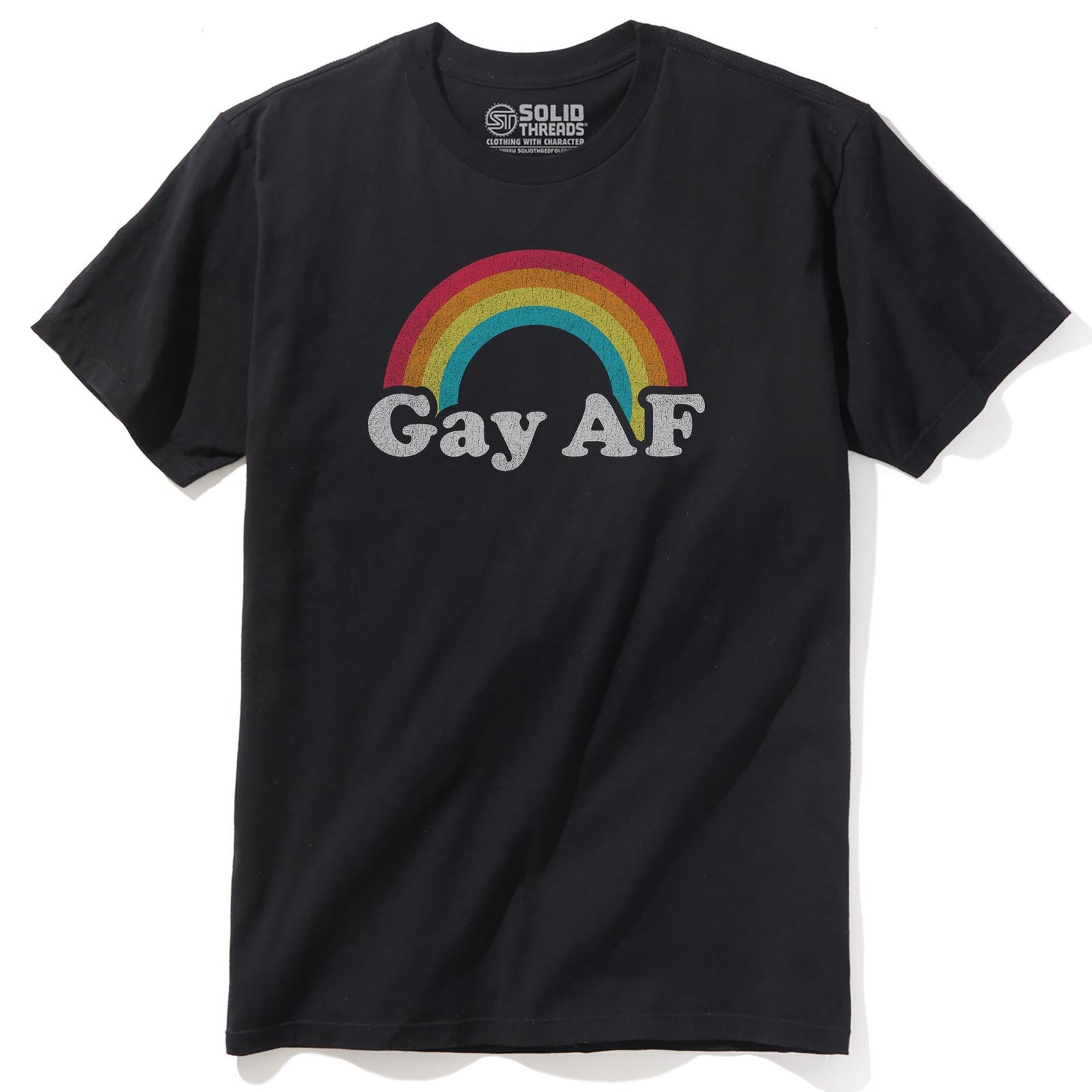 Gay Af Vintage Staple T-shirt in Black - Front View