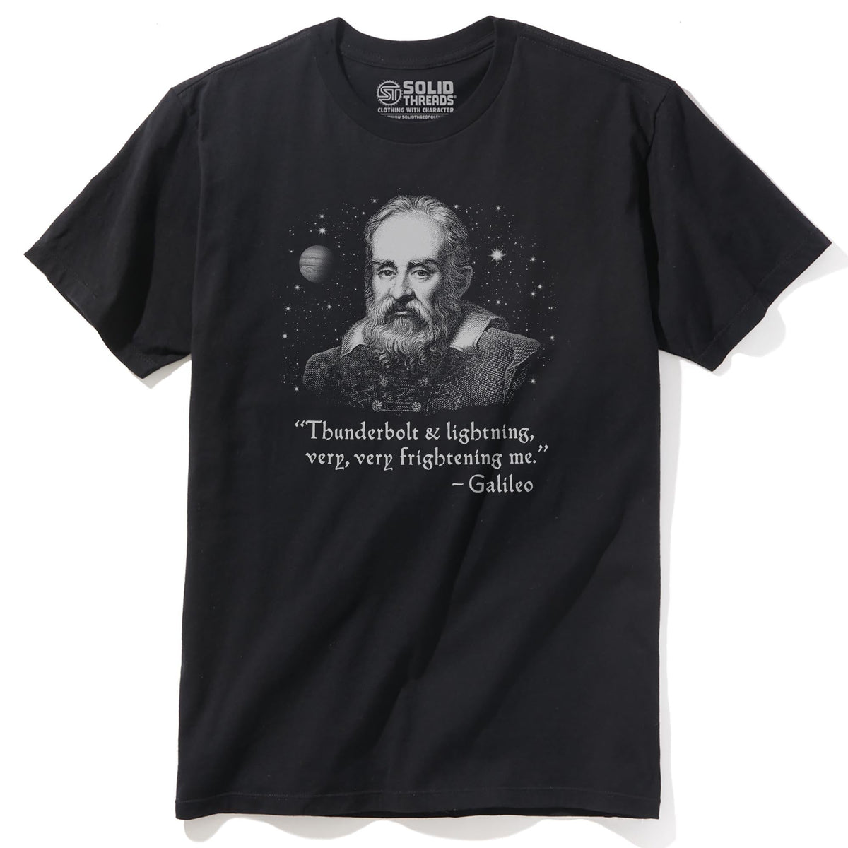 Galileo Vintage Staple T-shirt in Black - Front View