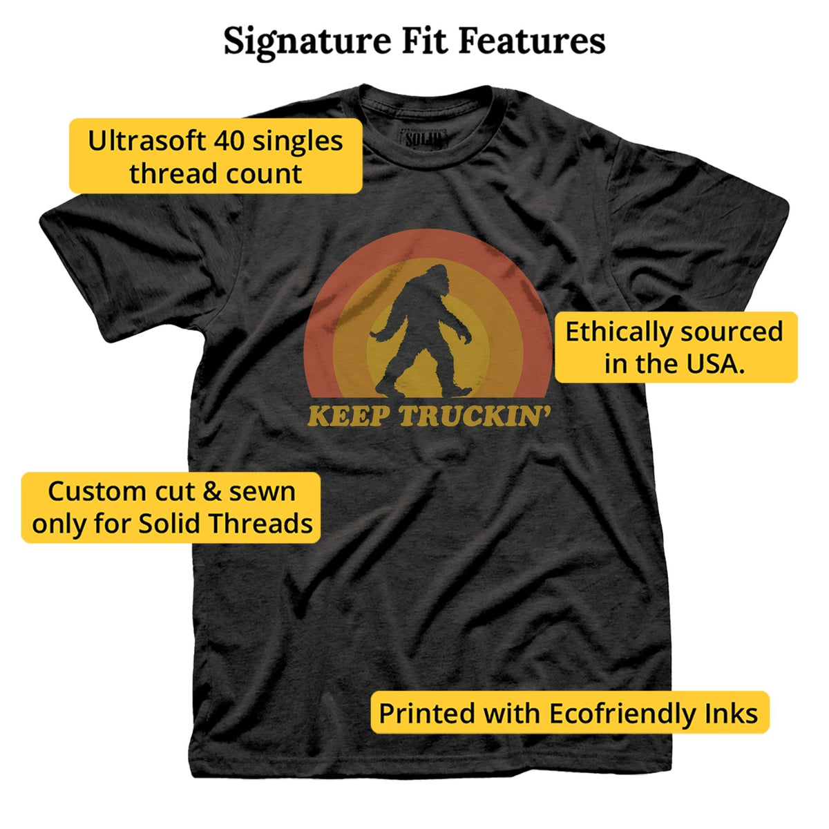 Keep Truckin' Cool Signature T-shirt in Dark Charcoal - Fit Attributes