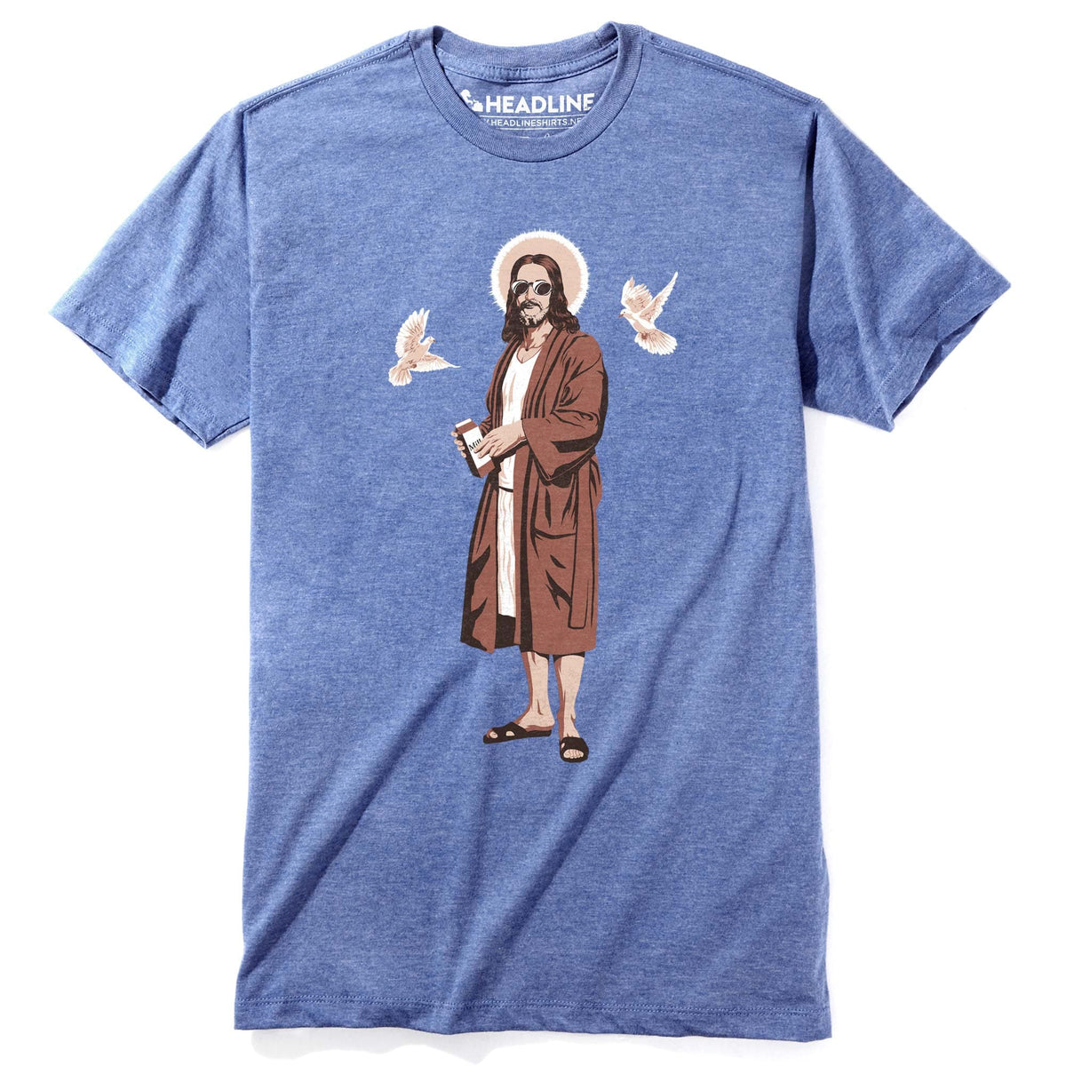 Men&#39;s Dude Jesus Designer Graphic T-Shirt | Cool Lebowski Robe  Tee | Solid Threads