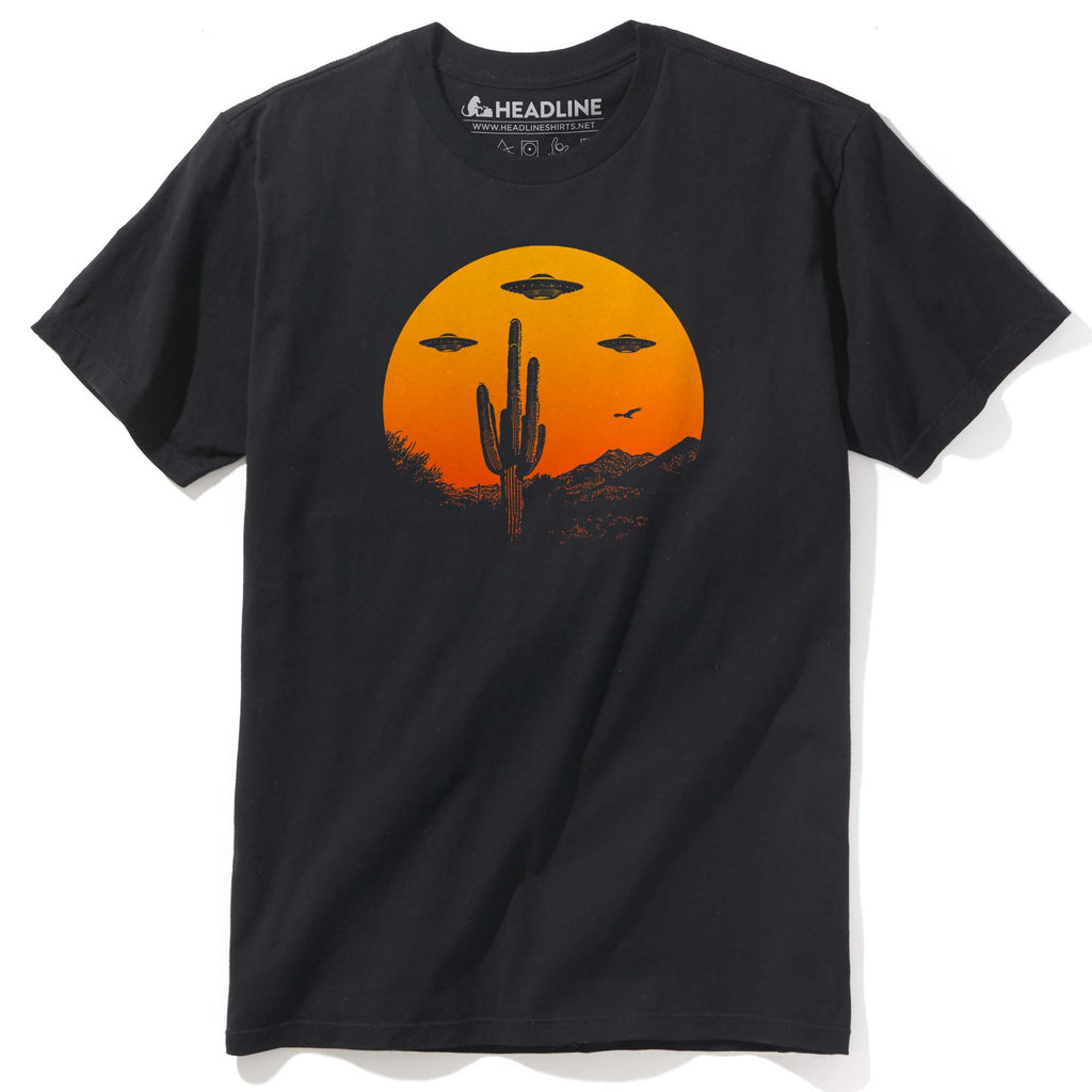 Men's Believe In UFO Alien Graphic T-Shirt - Funny Vintage Tee, 100% Cotton, Eco-Friendly Print