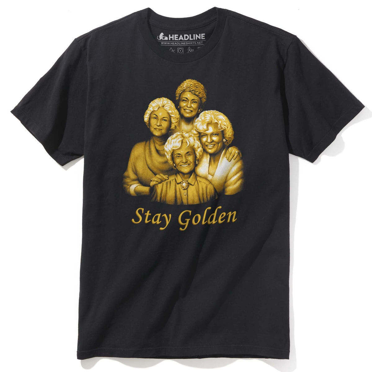 Men&#39;s Stay Golden Girls Funny Graphic T-Shirt | Vintage 80s Television Sitcom Tee | Solid Threads