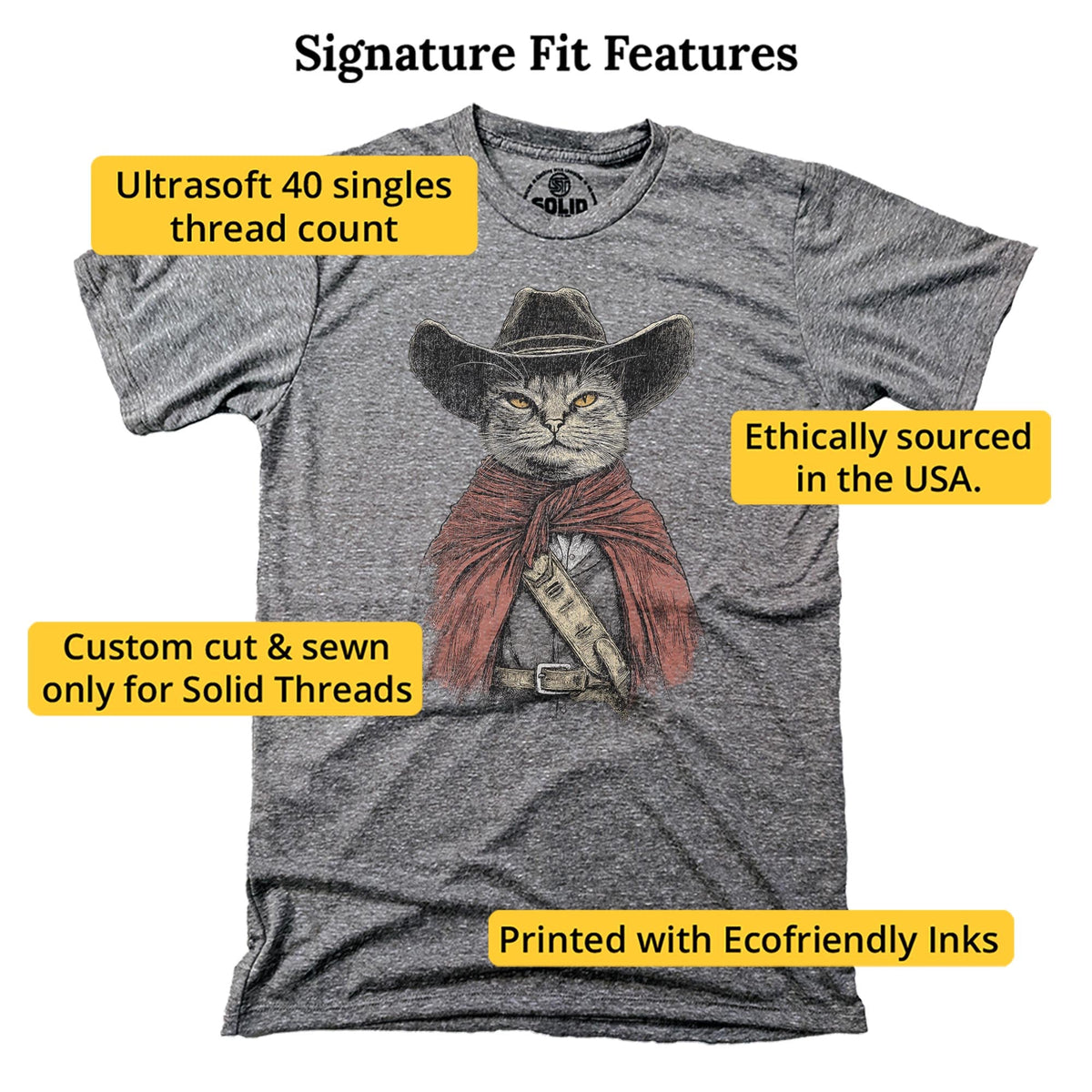 Pawful Of Dollars Cool Signature T-shirt in Triblend Grey - Fit Attributes