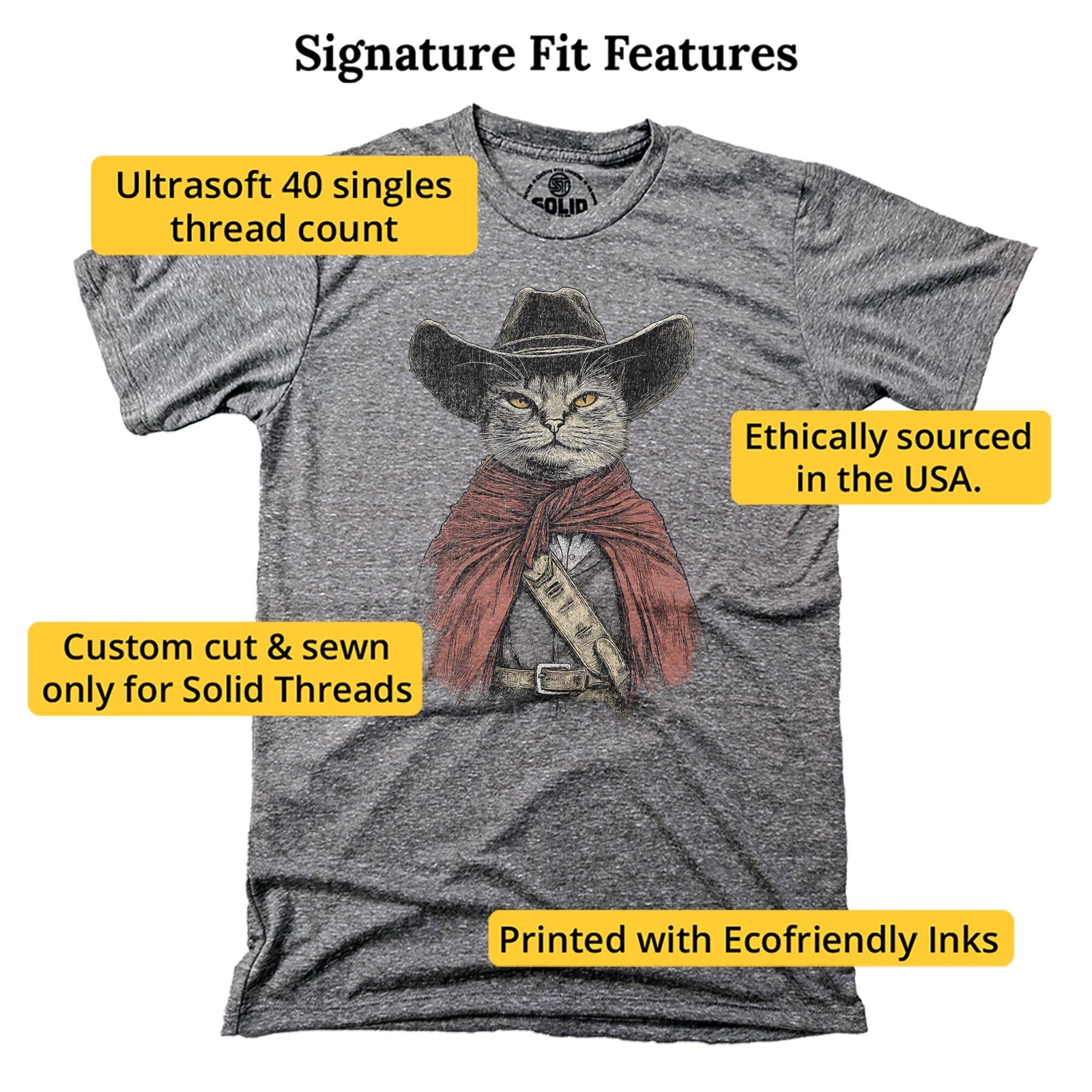 Pawful Of Dollars Cool Signature T-shirt in Triblend Grey - Fit Attributes