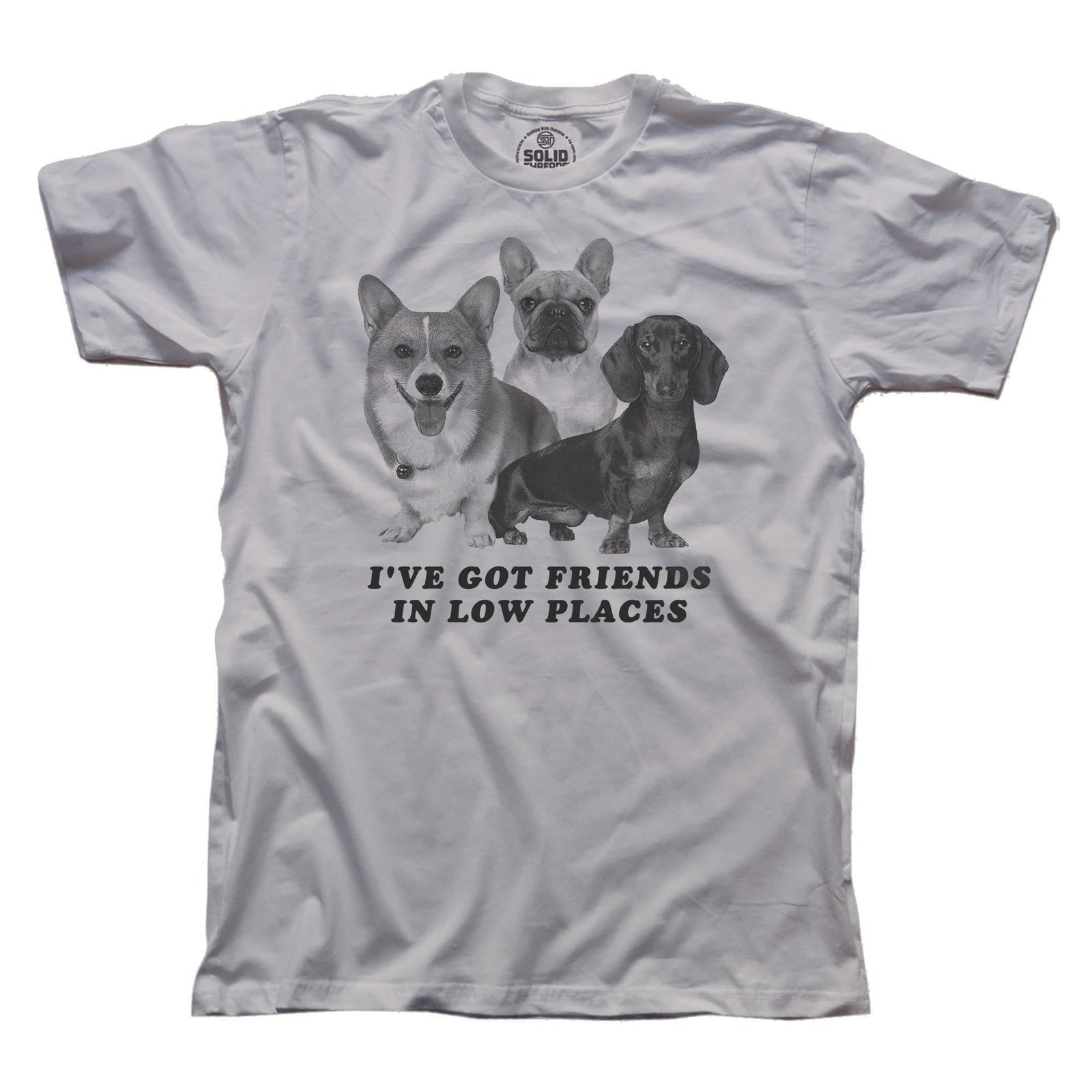 I've Got Friends In Low Places Funny Signature T-shirt in Silver - Front View