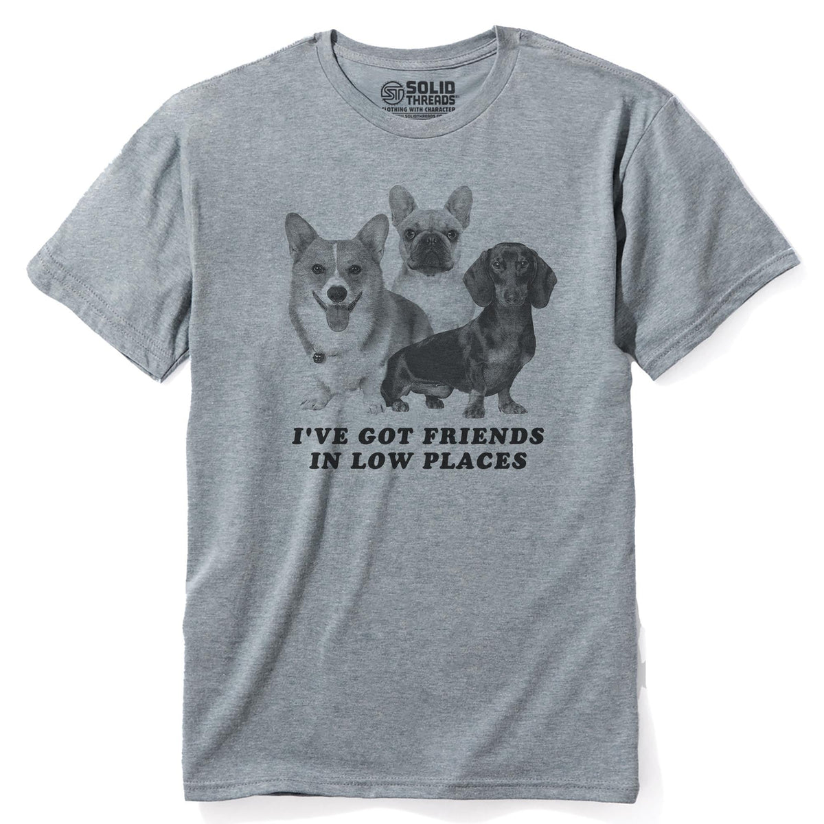 I've Got Friends In Low Places Funny Staple T-shirt in Ash Heather - Front View