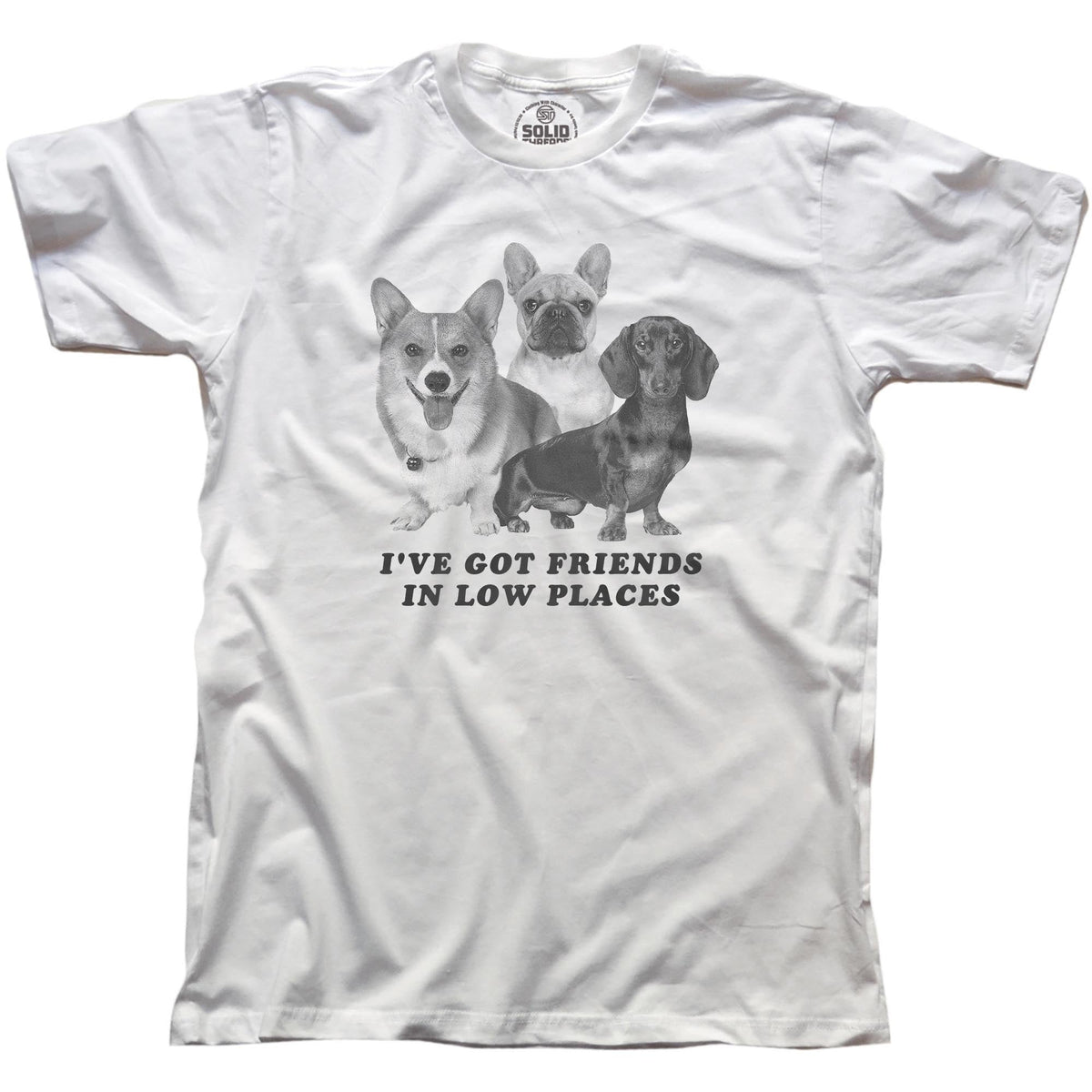 I've Got Friends In Low Places Funny Signature T-shirt in White - Front View