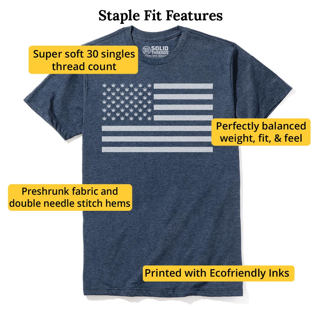 United Weed Stand Designer Staple T-shirt in Navy Heather - Fit Attributes