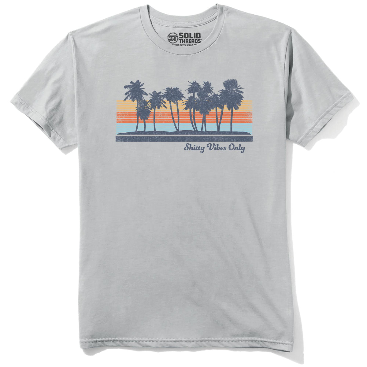 Shitty Vibes Only Designer Staple T-shirt in Silver - Front View