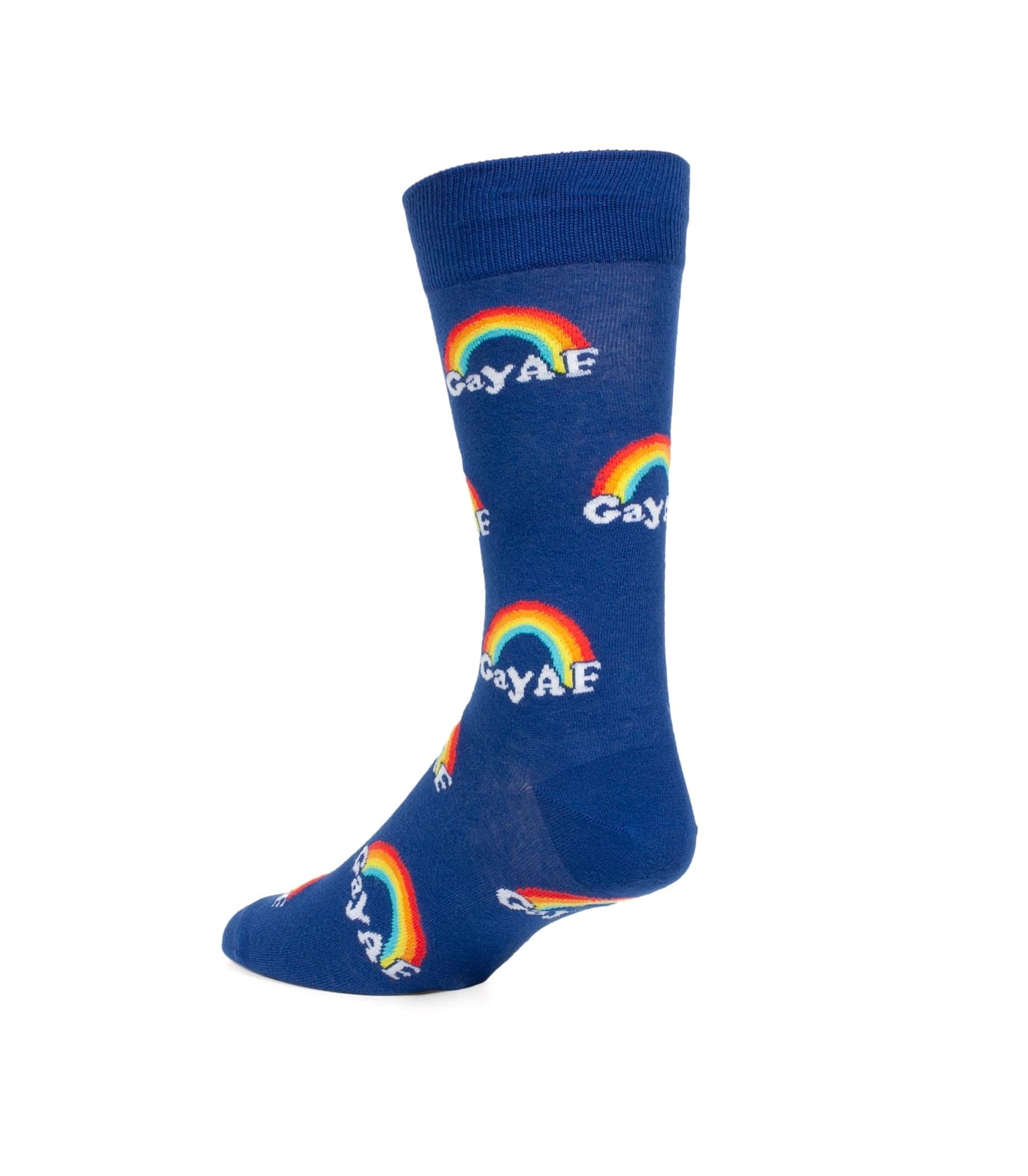 Gay Af Designer Woven Socks | Cool Pride Lbgtq Rainbow Graphic Socks | Solid Threads