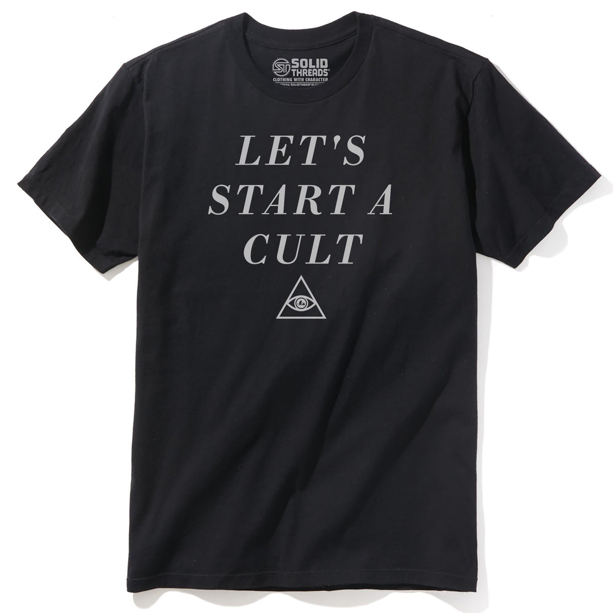 Let's Start A Cult Designer Staple T-shirt in Black - Front View