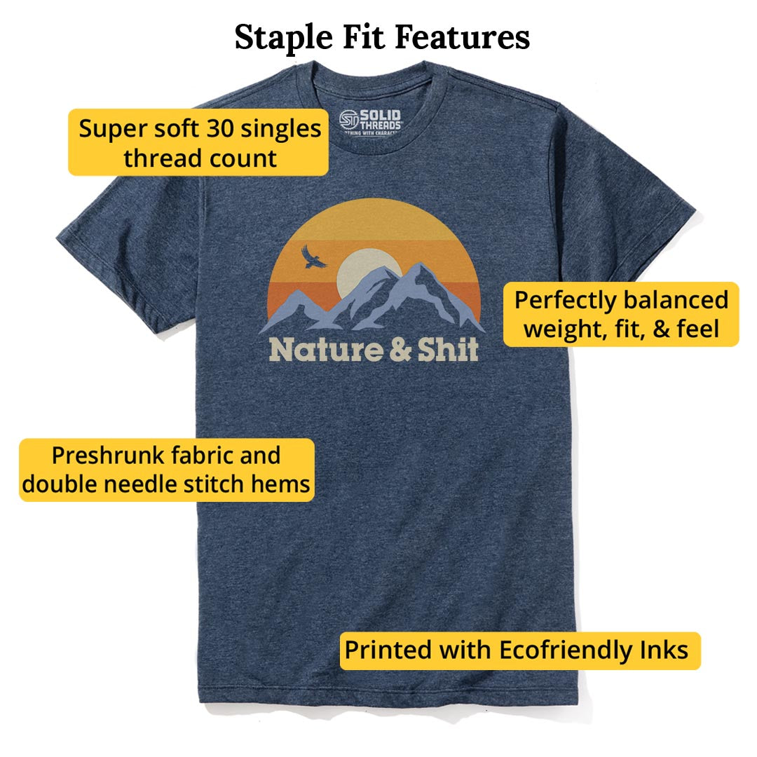 Nature & S T Funny Staple T-shirt in Navy Heather - Fit Attributes