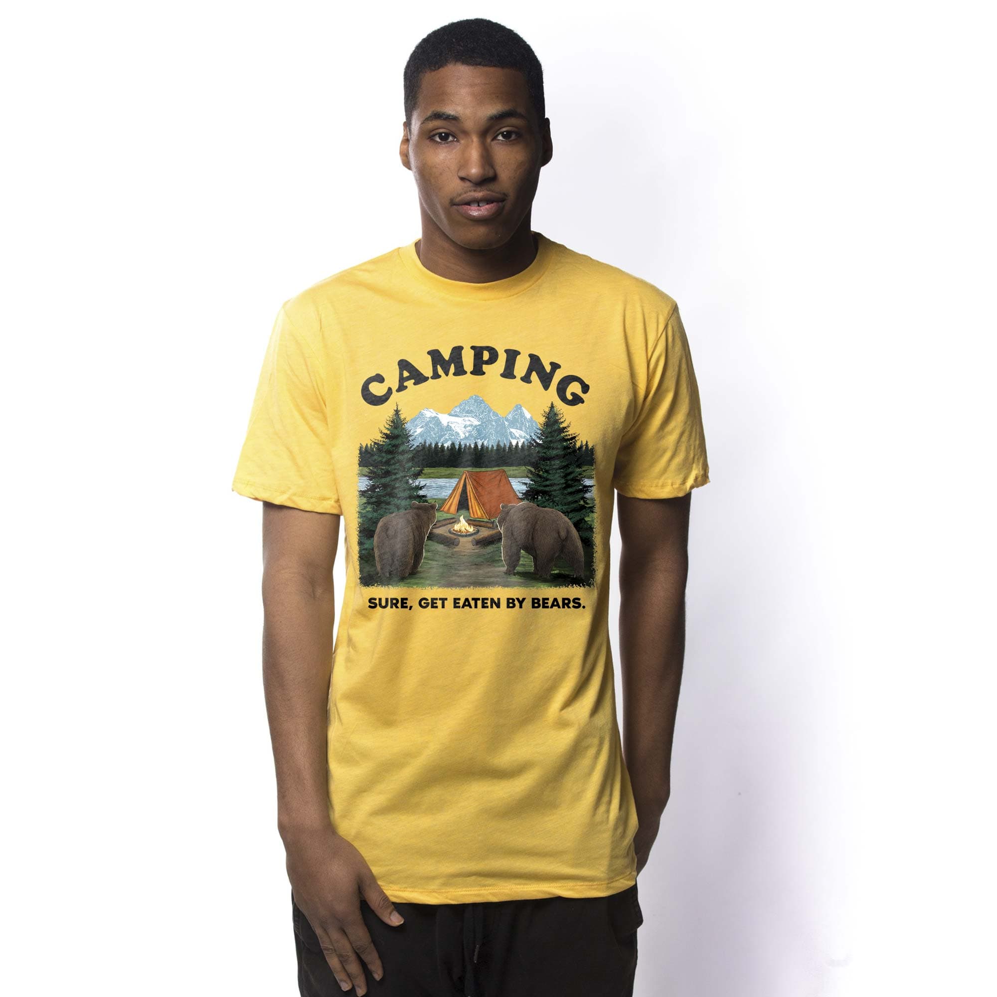 tent t shirt Camping, Sure Get Eaten By Bears Funny Graphic T-Shirt