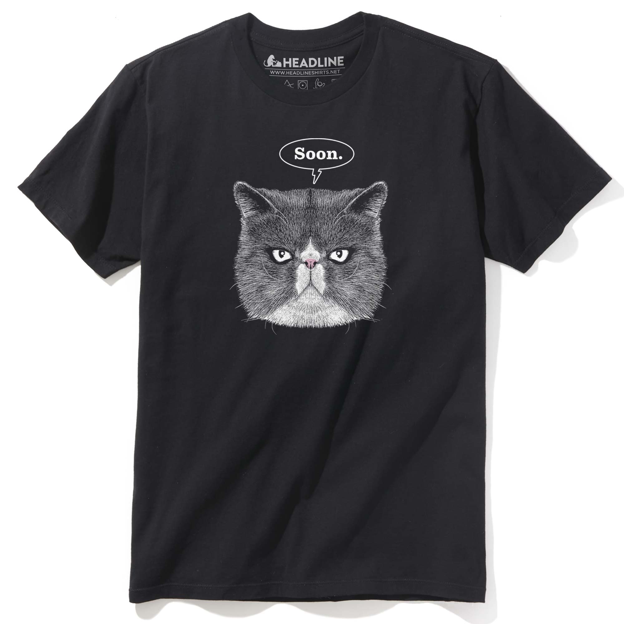 Men's Evil Cat Funny Graphic T-Shirt | Cool Soon   Tee | Solid Threads