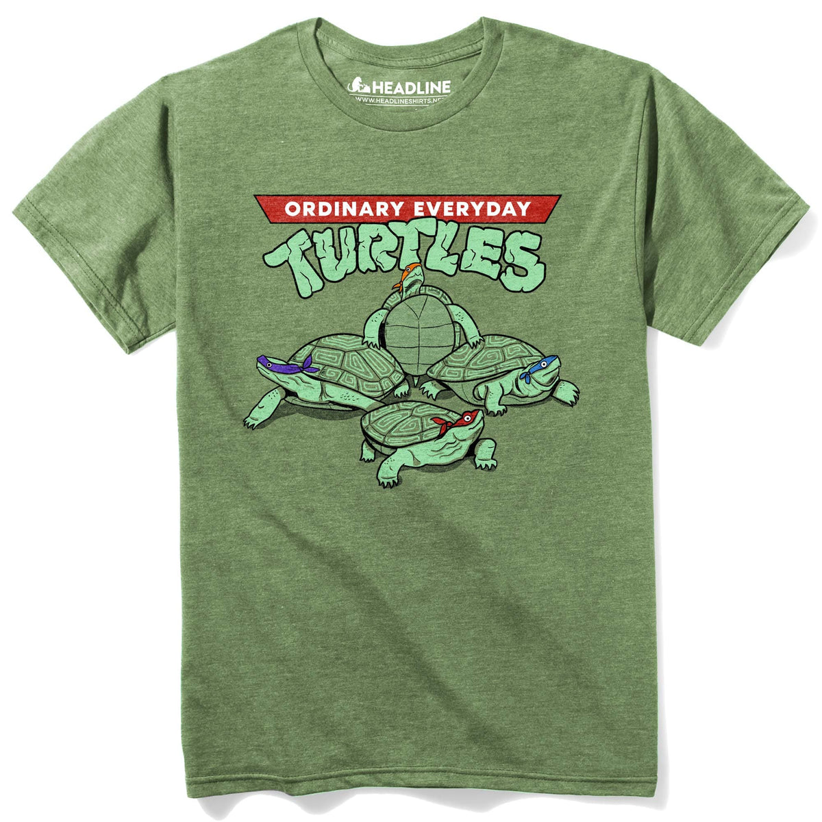 Men&#39;s Ordinary Everyday Turtles Vintage Graphic T-Shirt | Funny Mutant Ninja Tee | Solid Threads