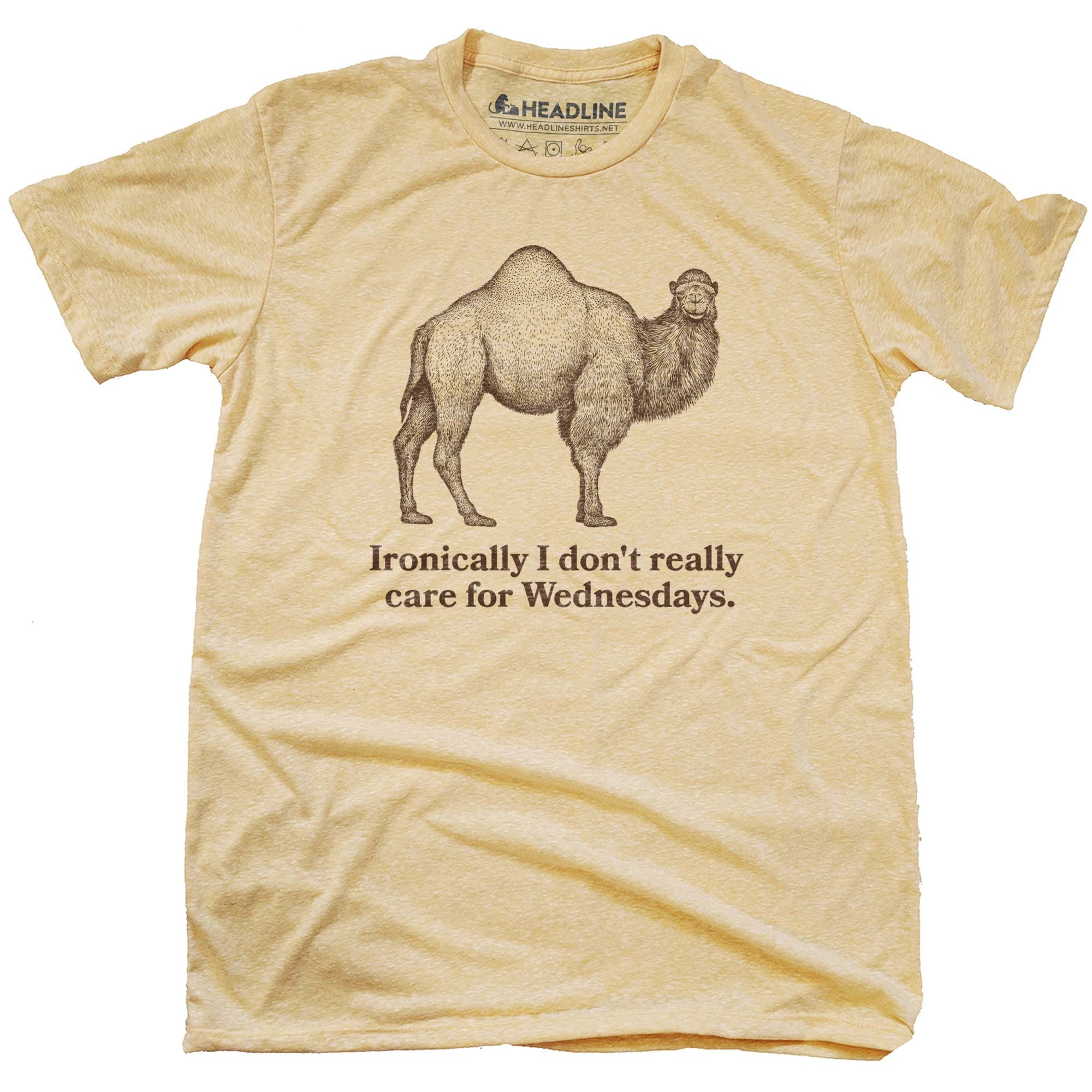 Men's Ironic Camel Funny Animal Graphic T-Shirt | Cool Wednesday Pun Hump Day Tee | Solid Threads