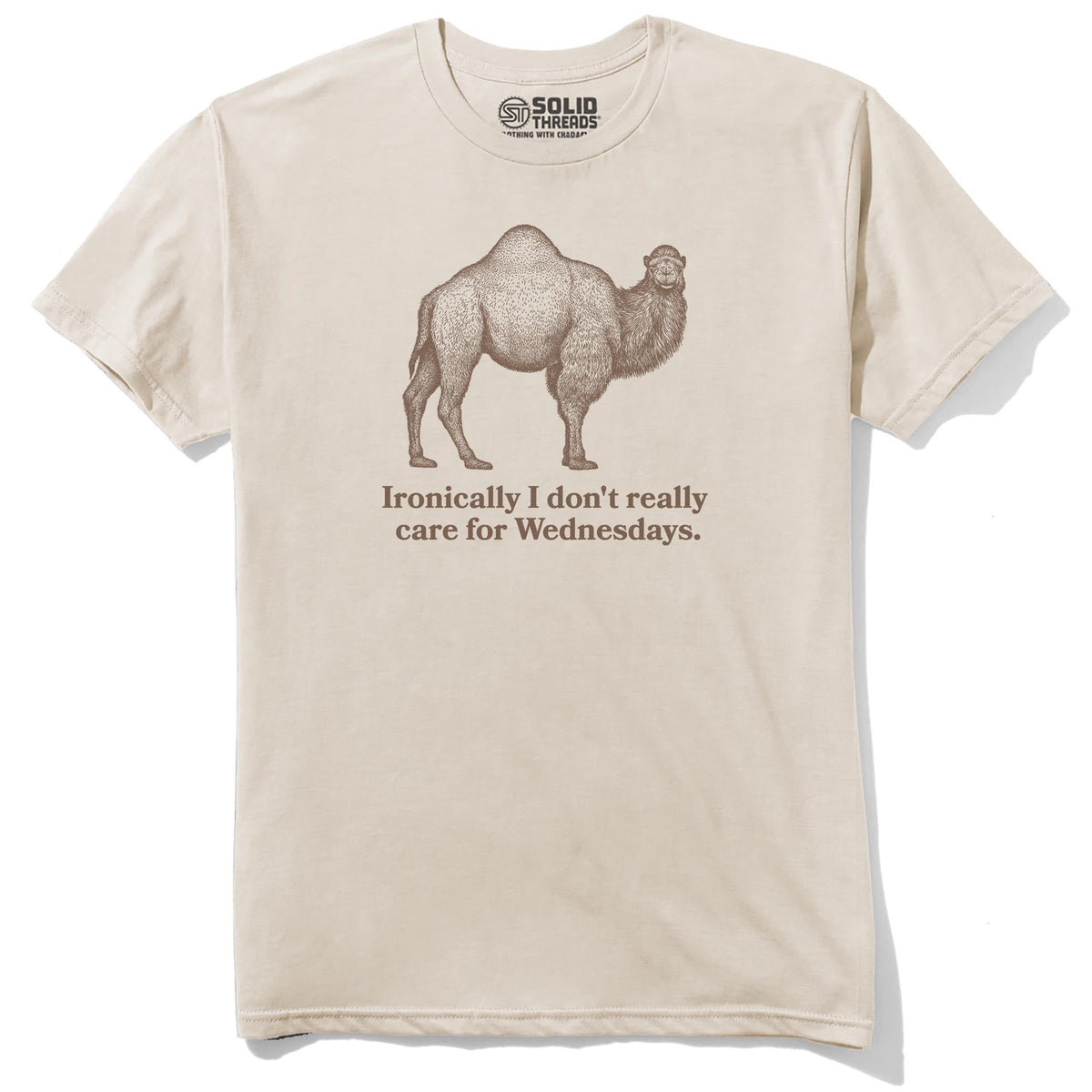 Ironic Camel Funny Staple T-shirt in Natural - Front View