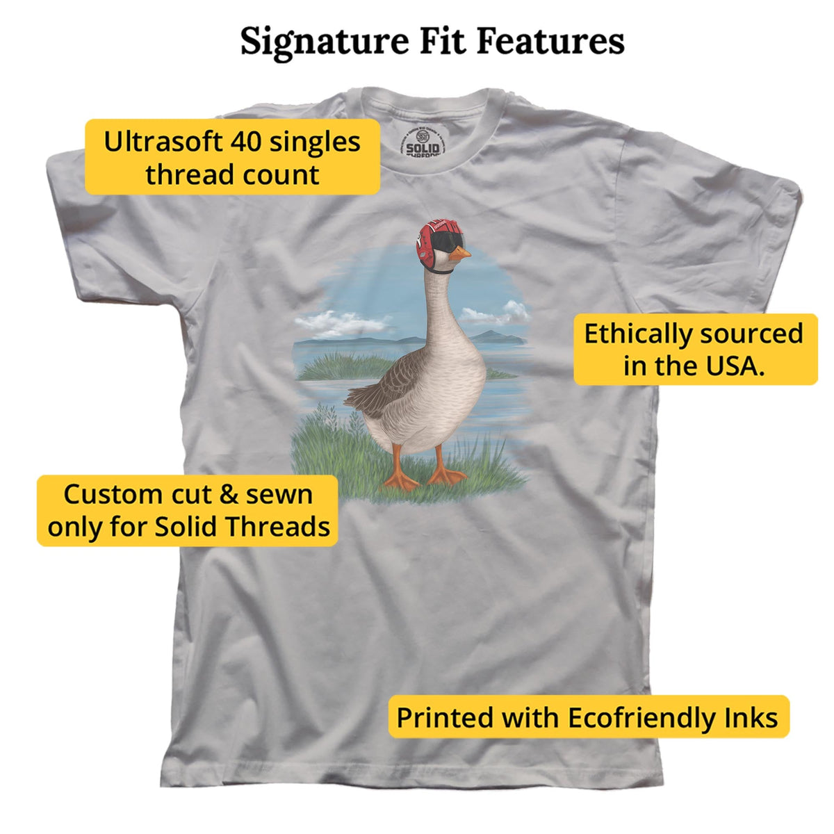 Goose Funny Signature T-shirt in Silver - Fit Attributes