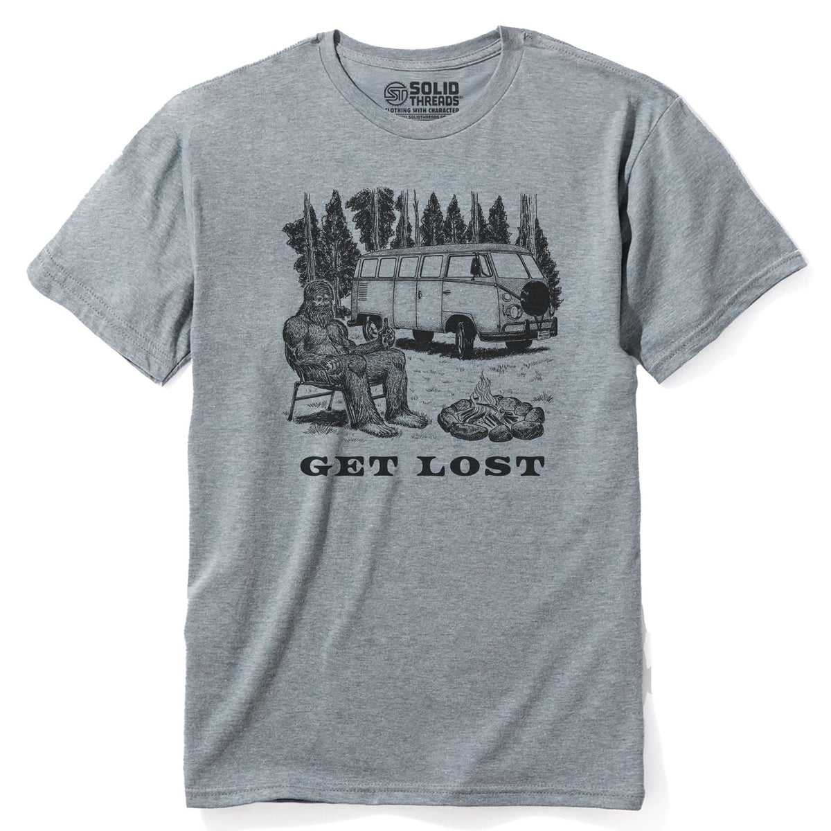 Get Lost Funny Staple T-shirt in Ash Heather - Front View