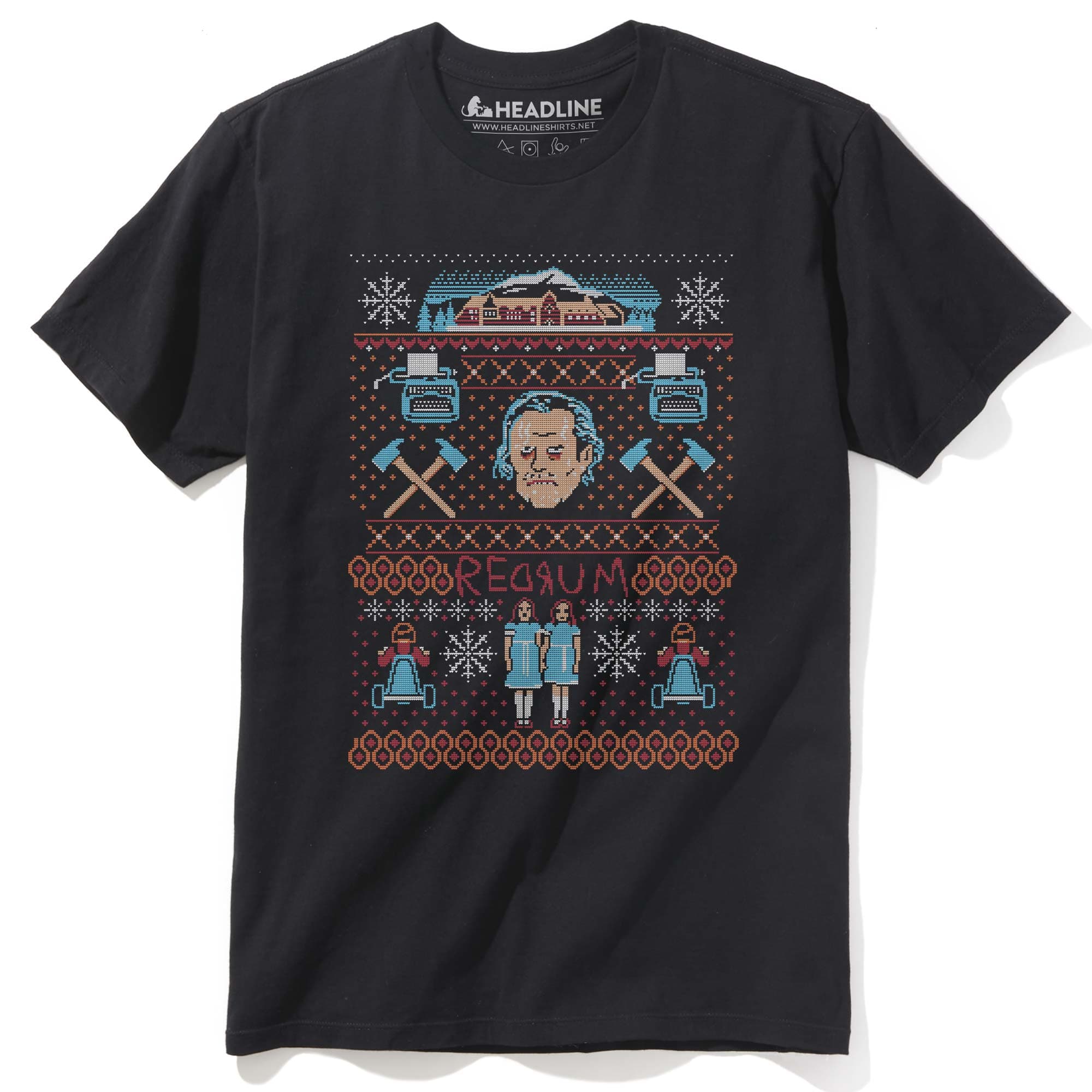 Men's A Very Redrum Christmas Cool Graphic T-Shirt | Designer Shining Sweater  Tee | Solid Threads